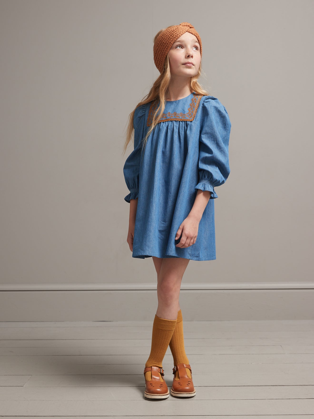 Robe fille en denim light
