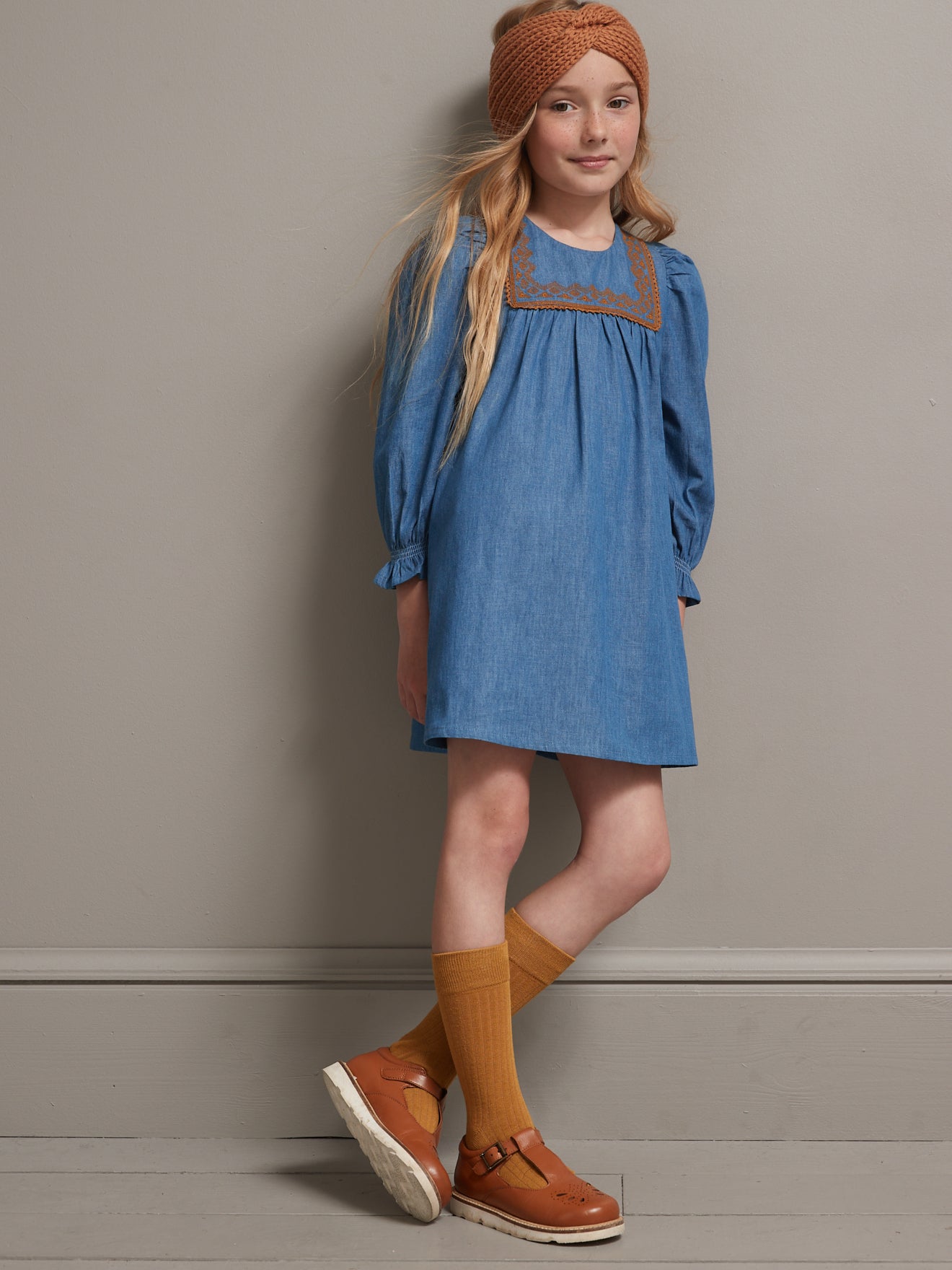 Robe fille en denim light