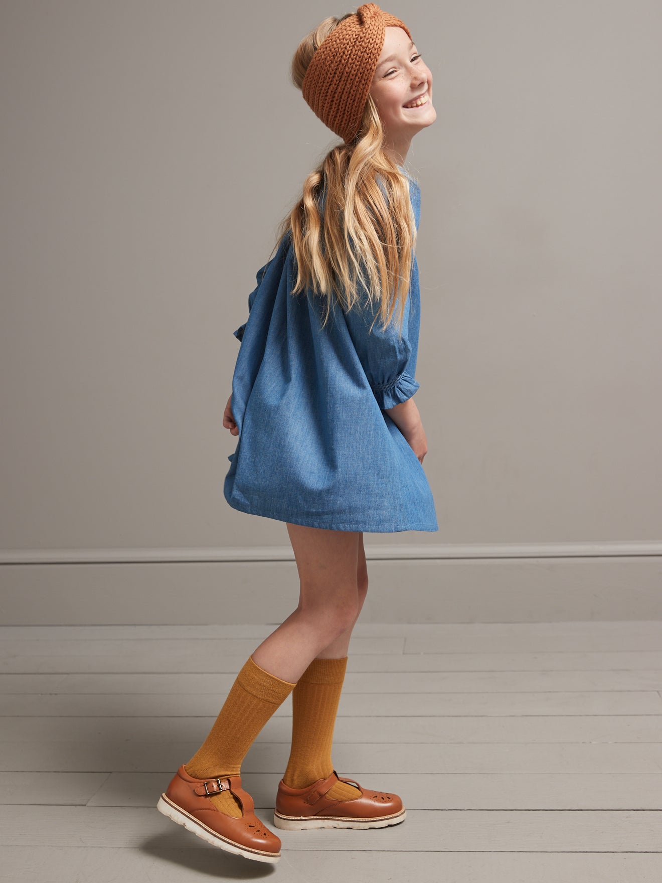 Robe fille en denim light