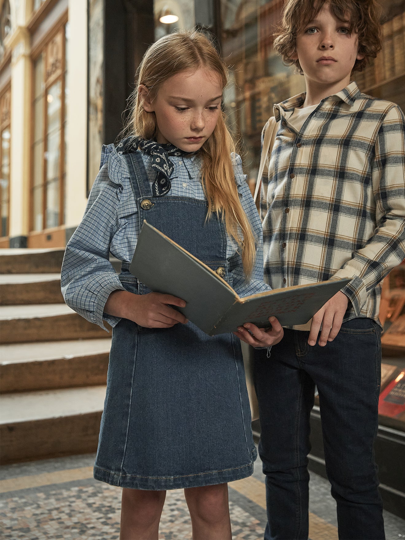 Robe-salopette Fille en denim