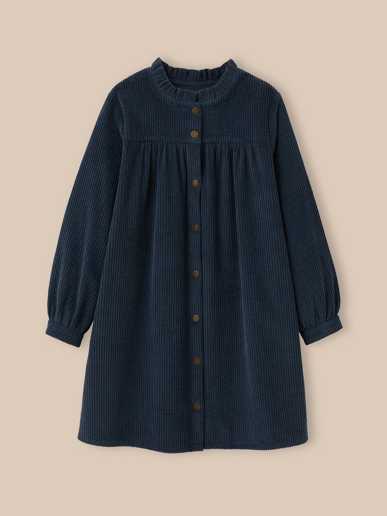 Robe chemise Fille en velours gaufré