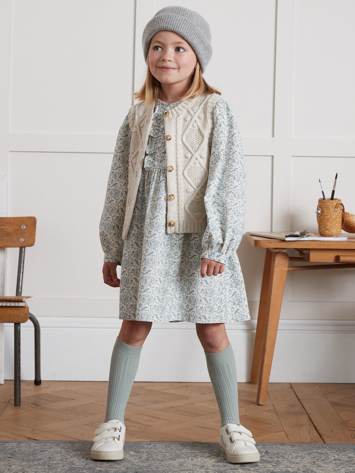 Robe en crêpe Fille imprimé Géraldine
