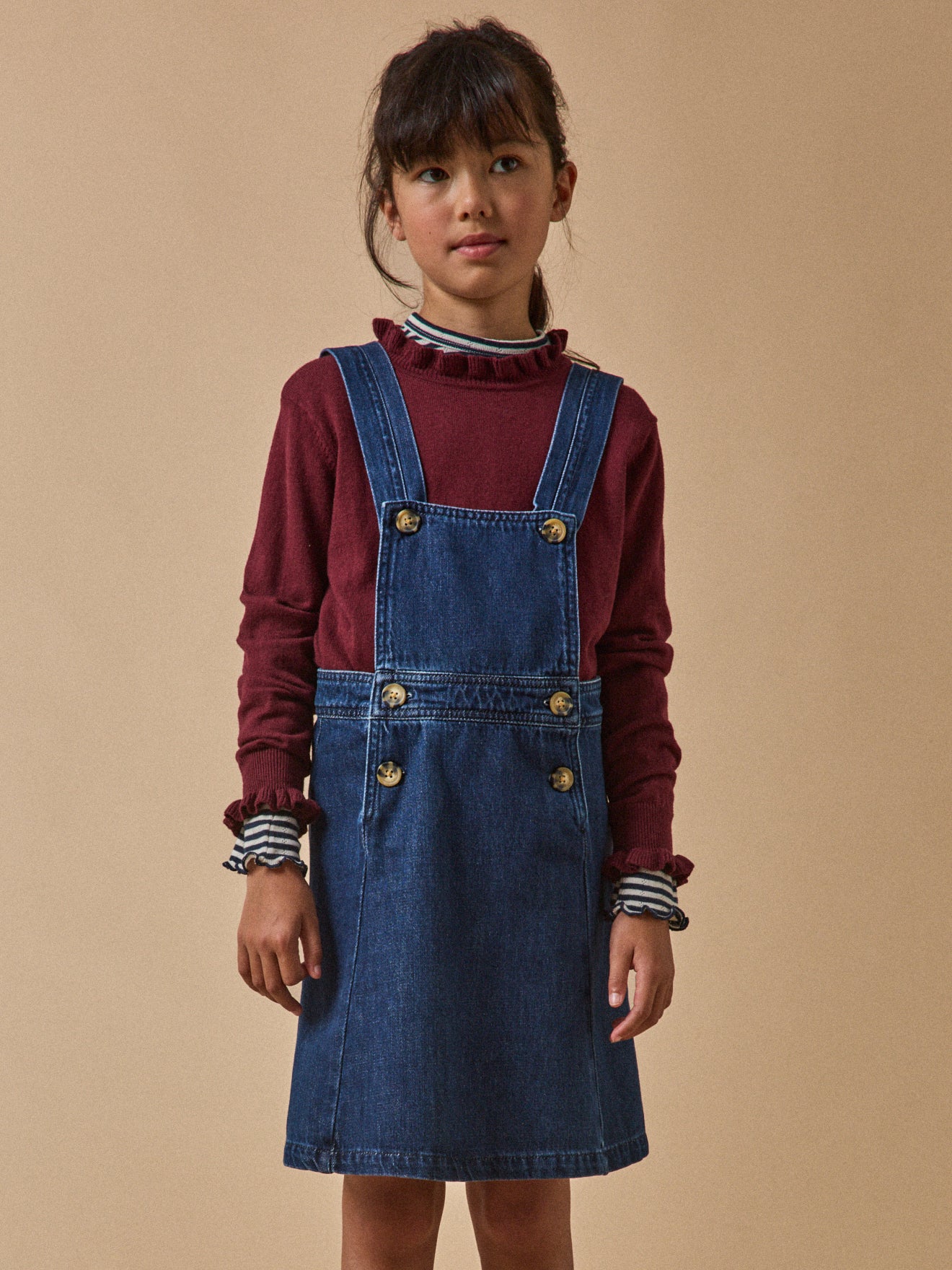 Robe tablier en denim Fille