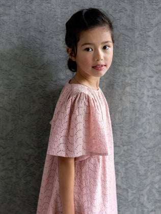 Meisjesjurk Joséphine in broderie anglaise - Collectie Feesten en Huwelijken