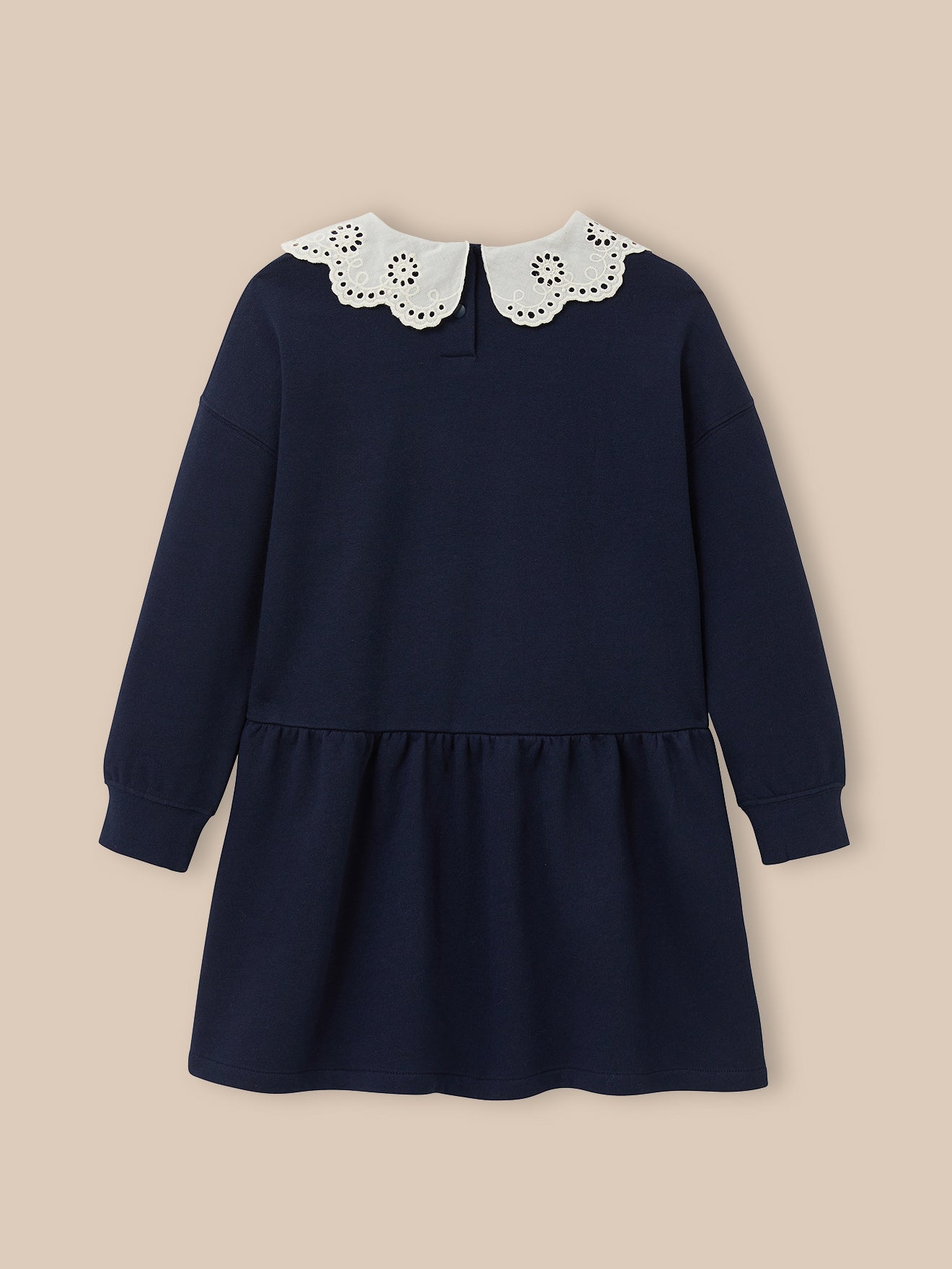 Robe grand col brodé - Coton biologique