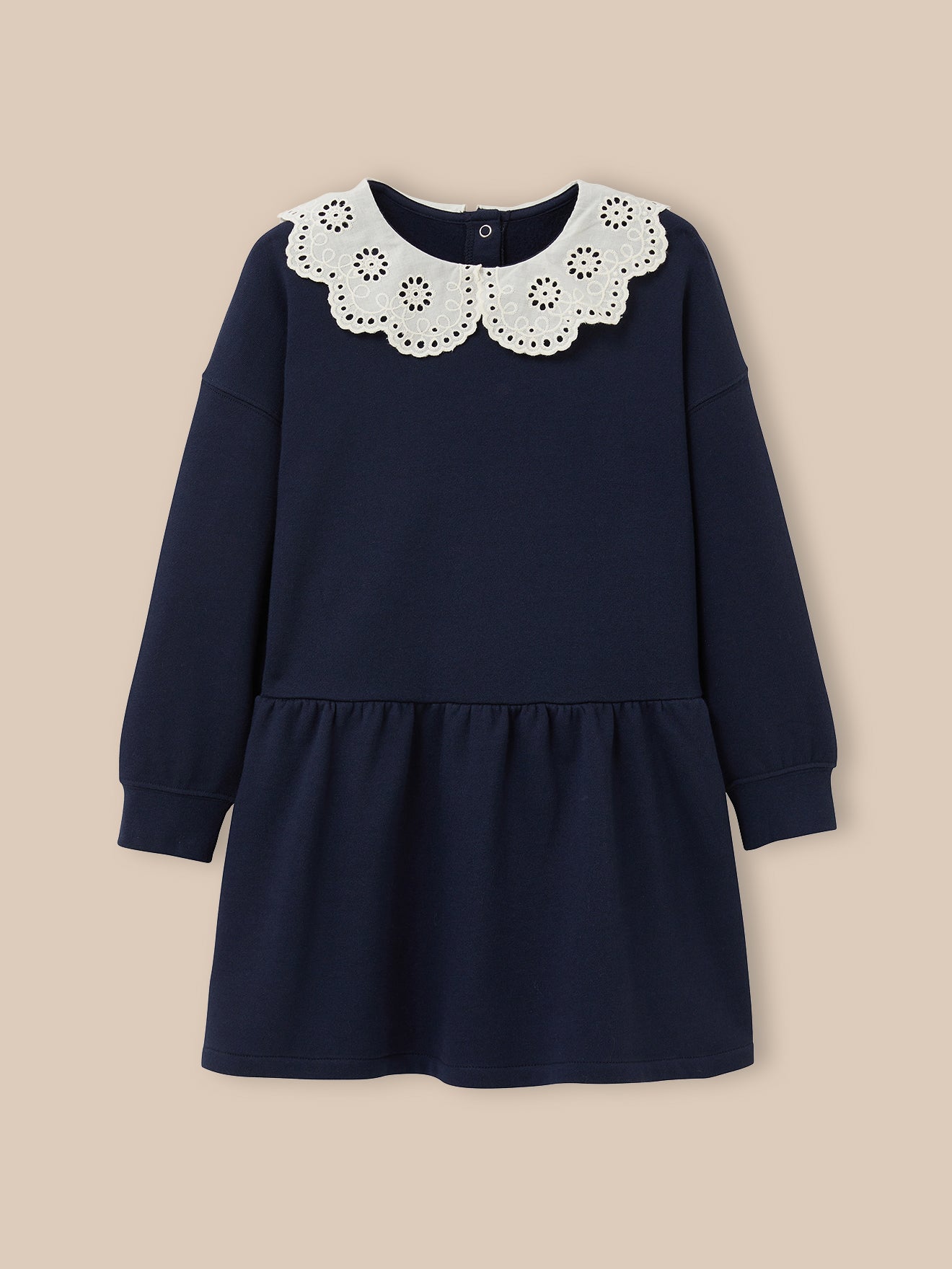 Robe grand col brodé - Coton biologique