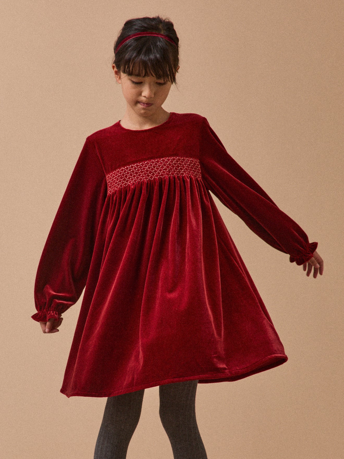 Robe en panne de velours Fille