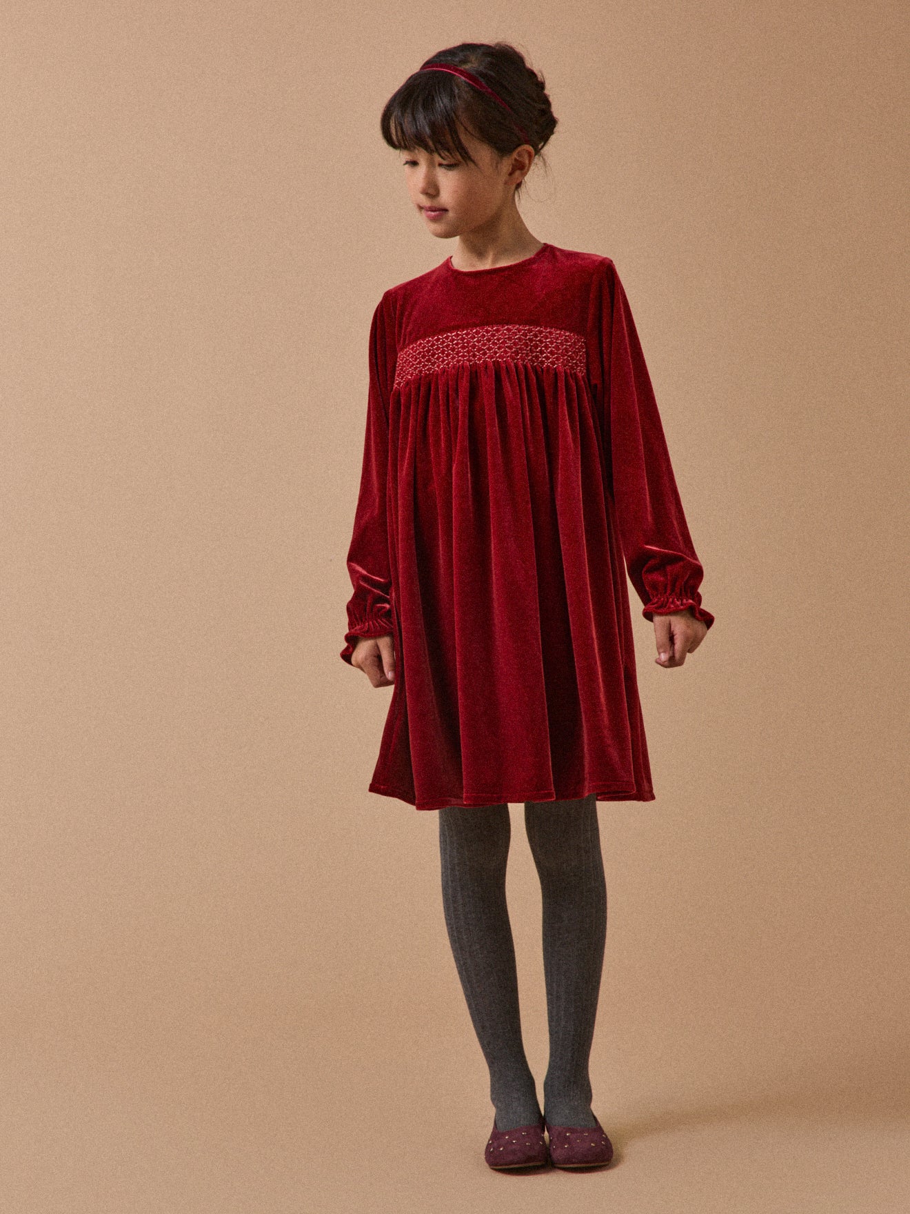 Robe en panne de velours Fille
