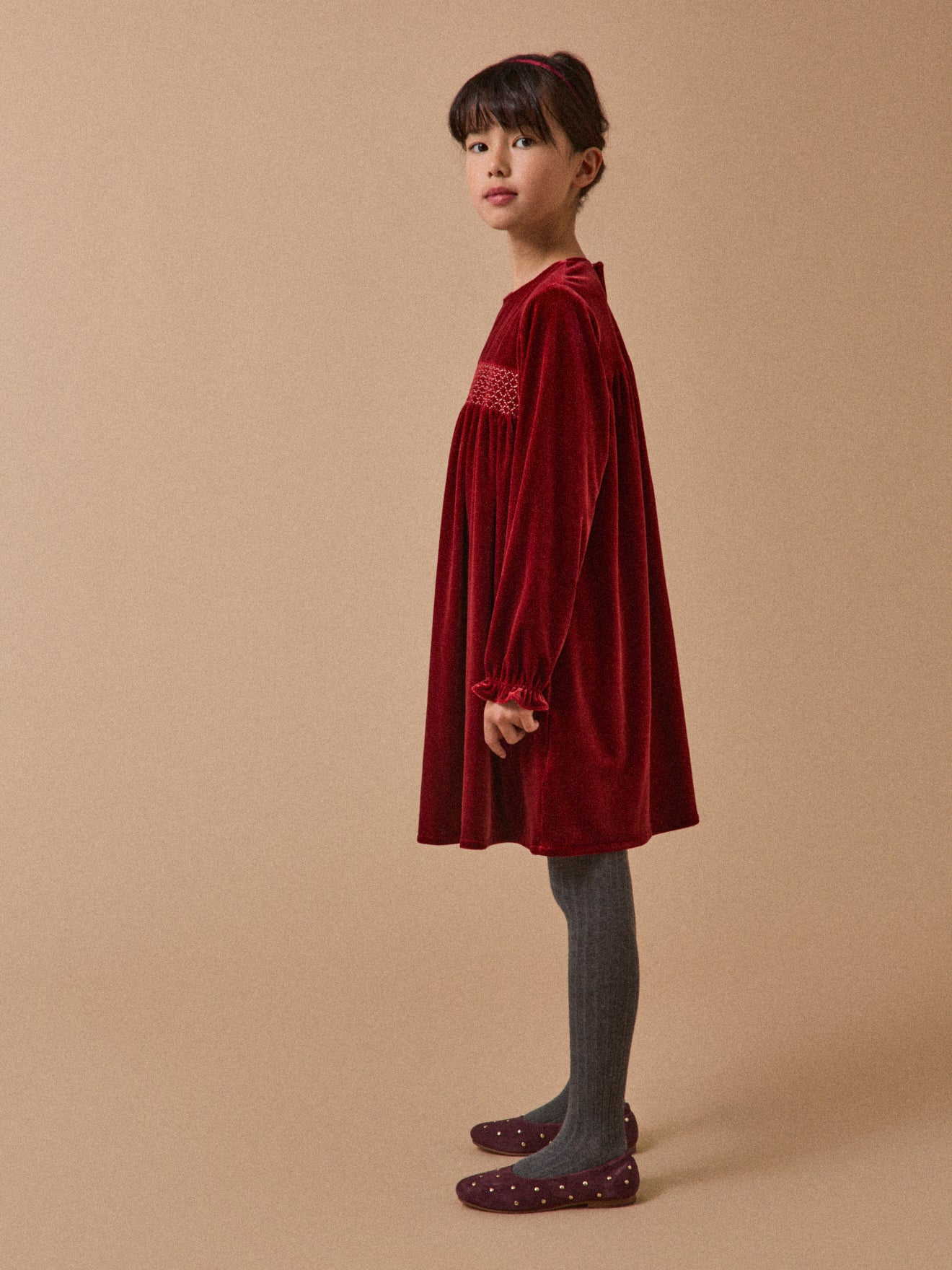 Robe en panne de velours Fille