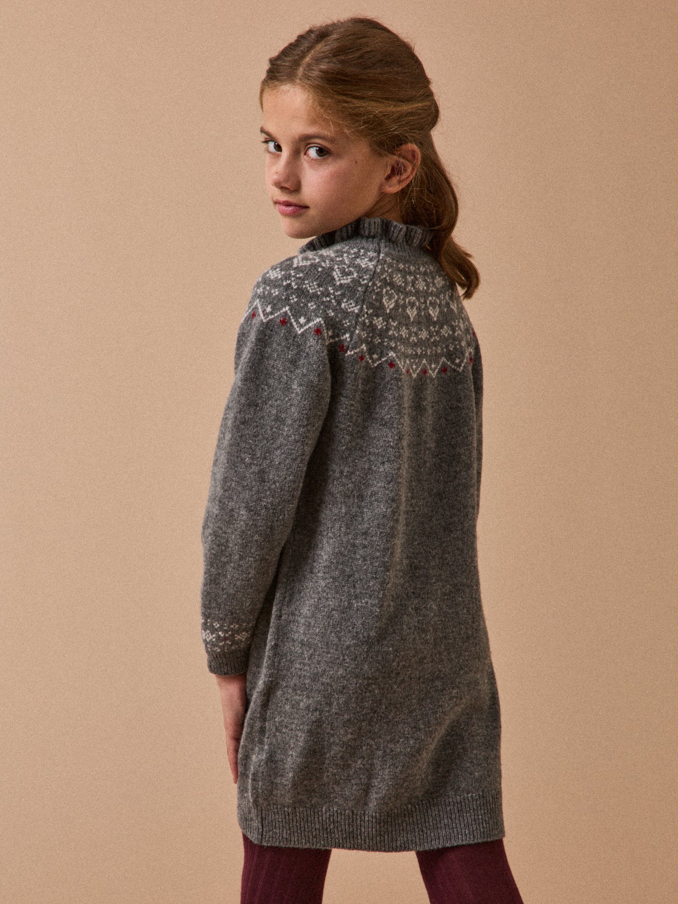 Robe jacquard en laine Fille