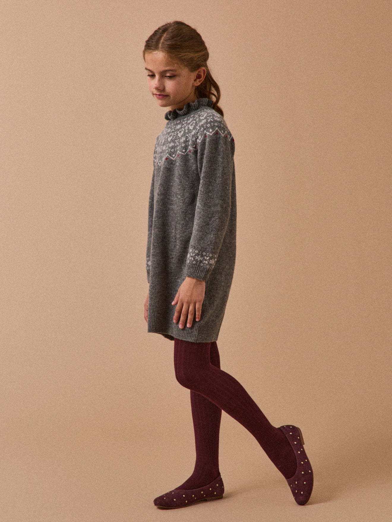 Robe jacquard en laine Fille