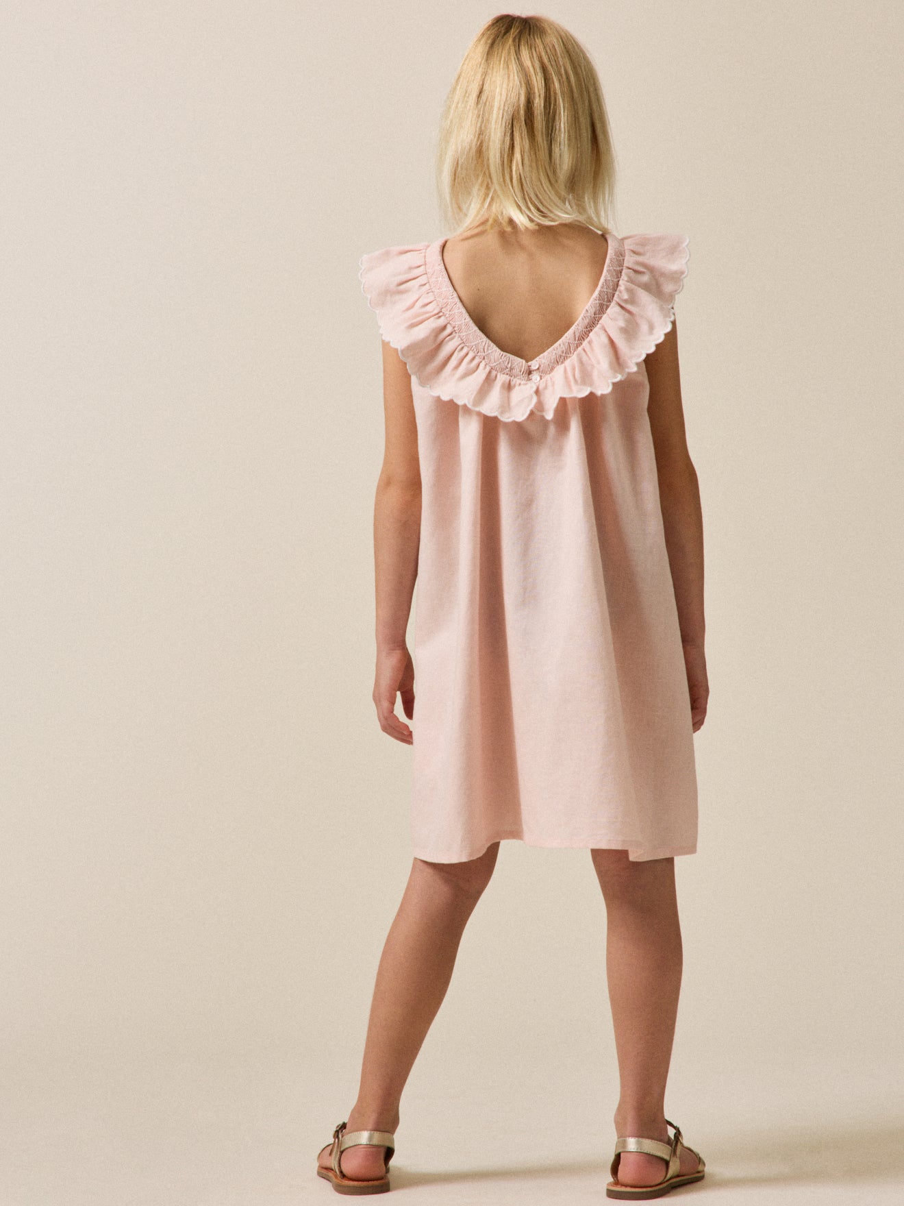 Meisjesjurk Clotilde in linnen en katoen - Collectie Feesten en huwelijken