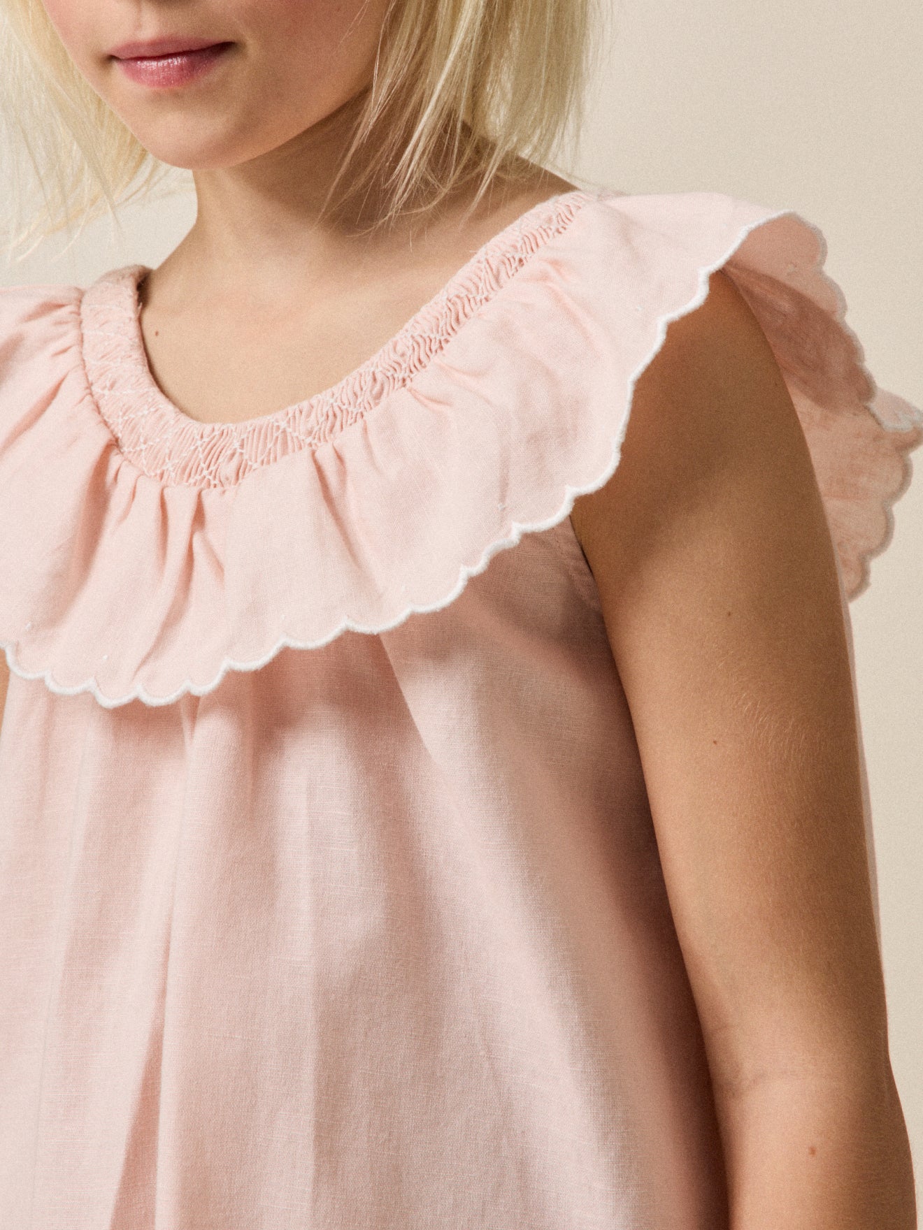 Meisjesjurk Clotilde in linnen en katoen - Collectie Feesten en huwelijken