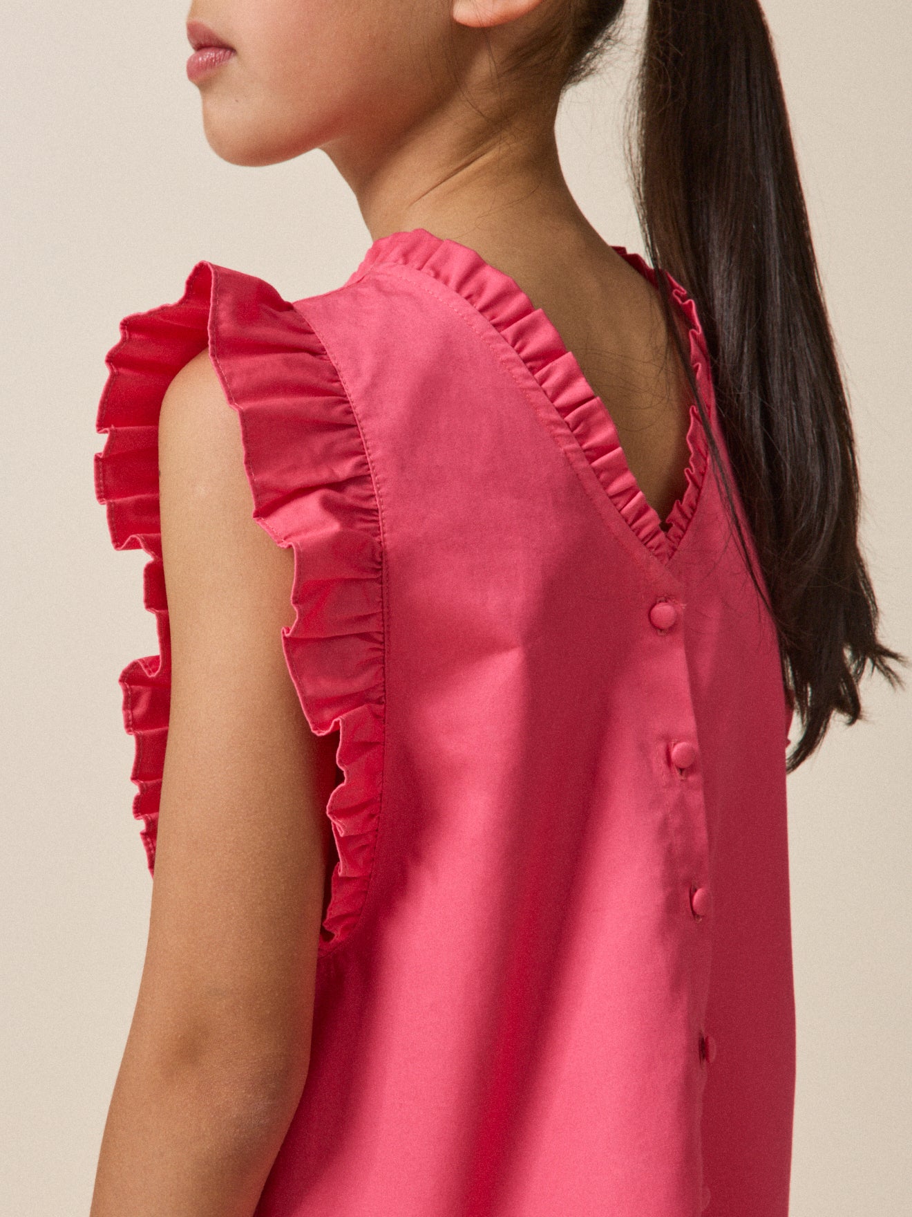 Meisjesjurk Charlotte in katoensatijn - Couturecollectie