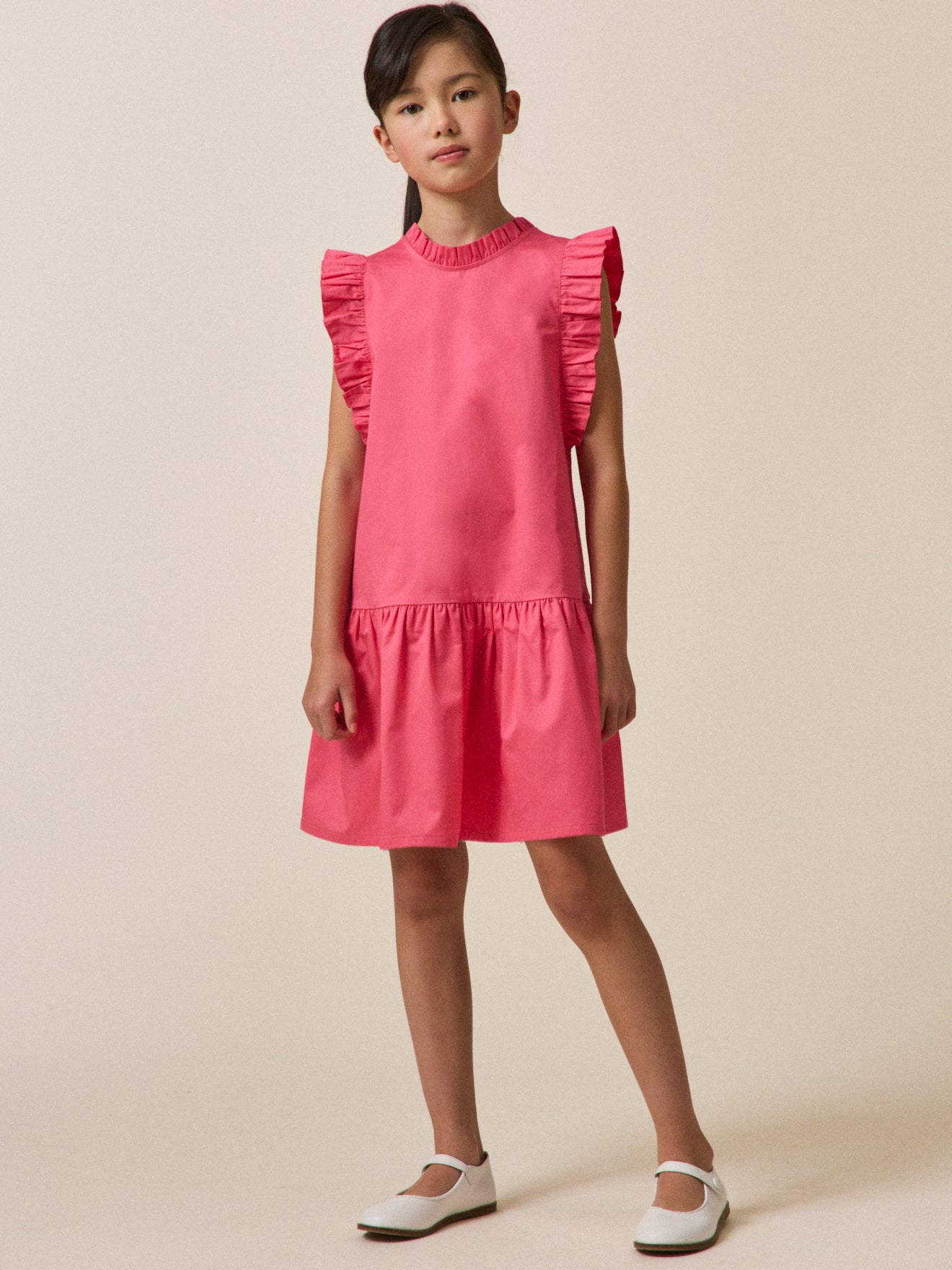 Meisjesjurk Charlotte in katoensatijn - Couturecollectie