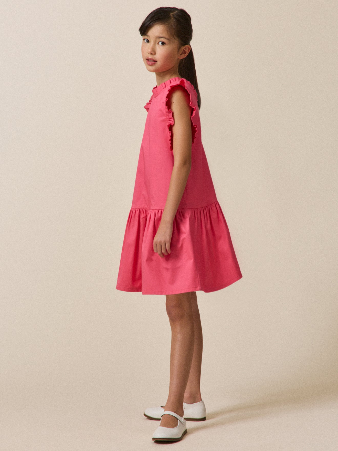 Meisjesjurk Charlotte in katoensatijn - Couturecollectie