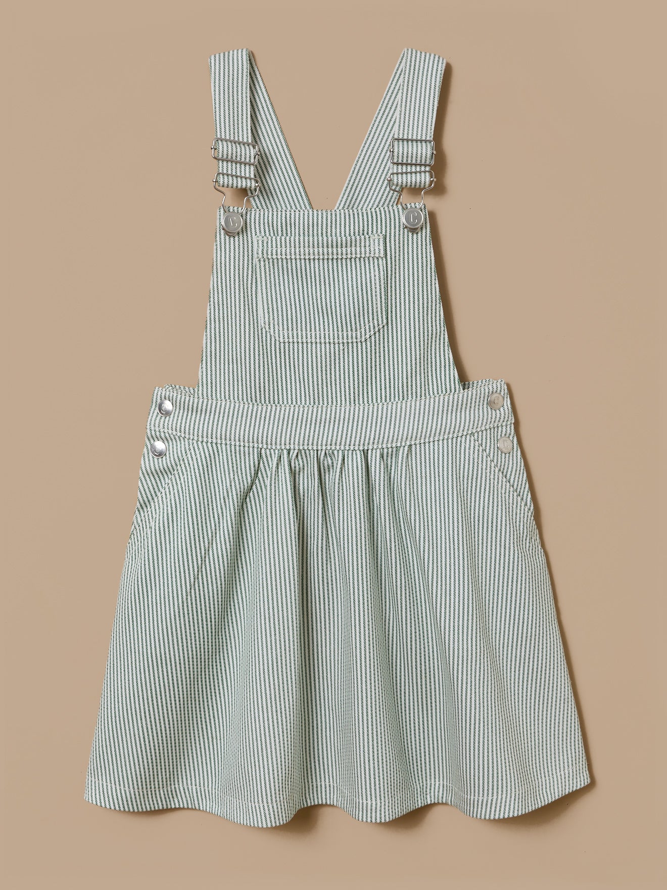 Gestreepte meisjesjurk in denim