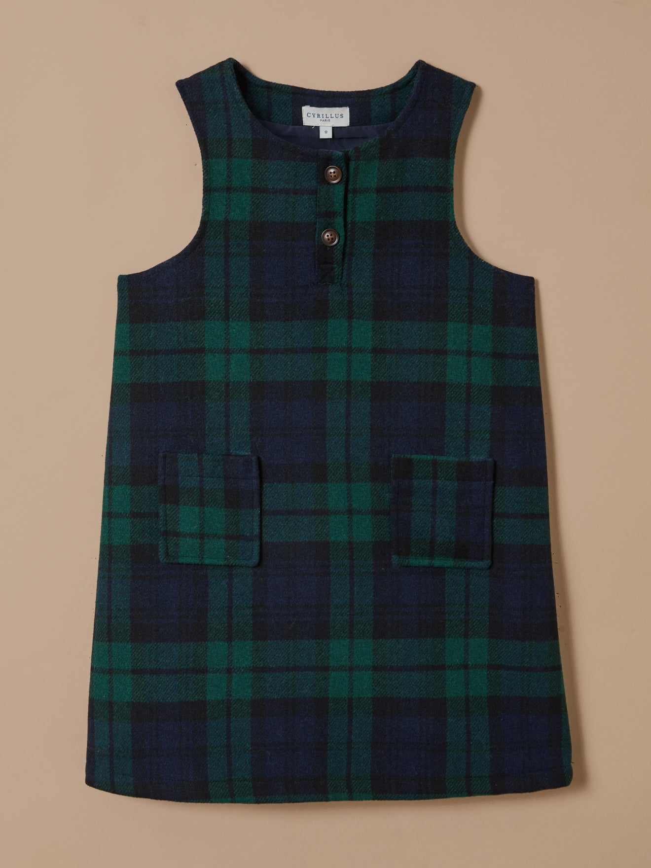 Robe chasuble imprimée tartan Fille