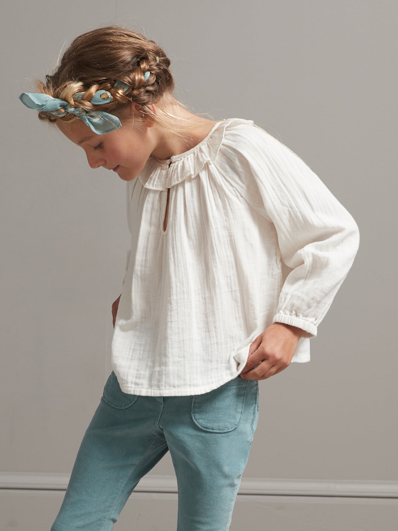 Blouse Fille en gaze de coton