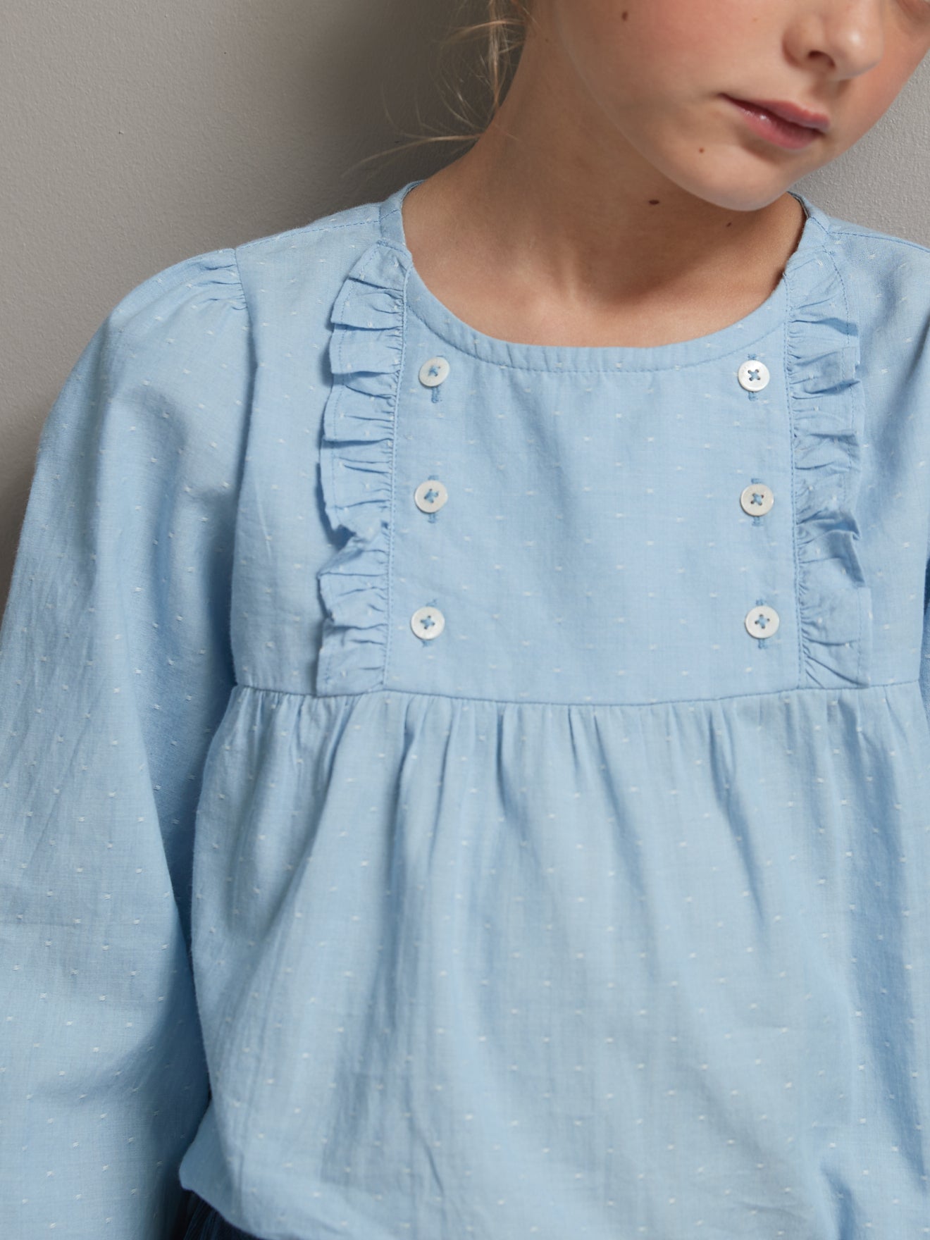 Blouse Fille plumetis