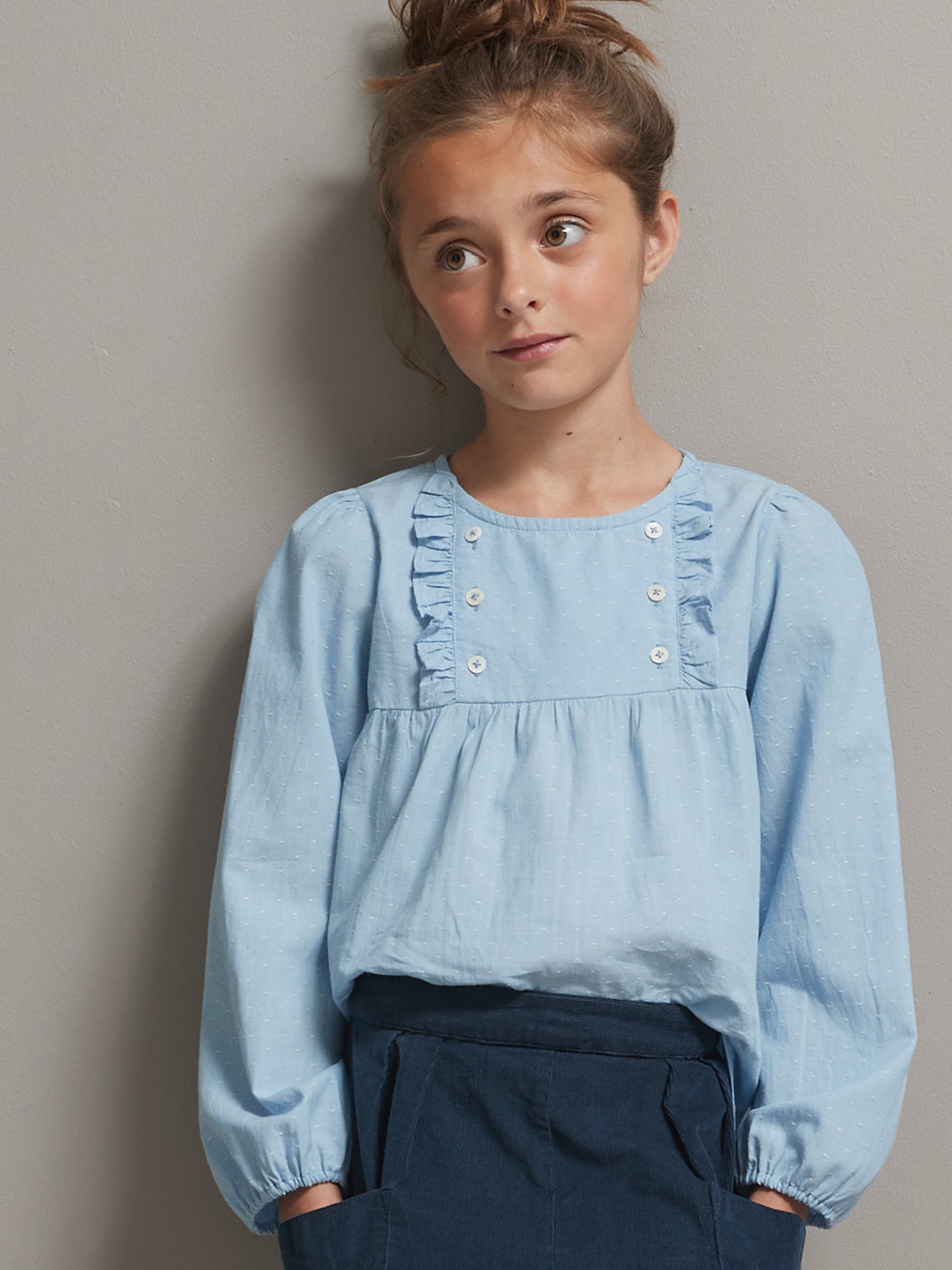 Blouse Fille plumetis