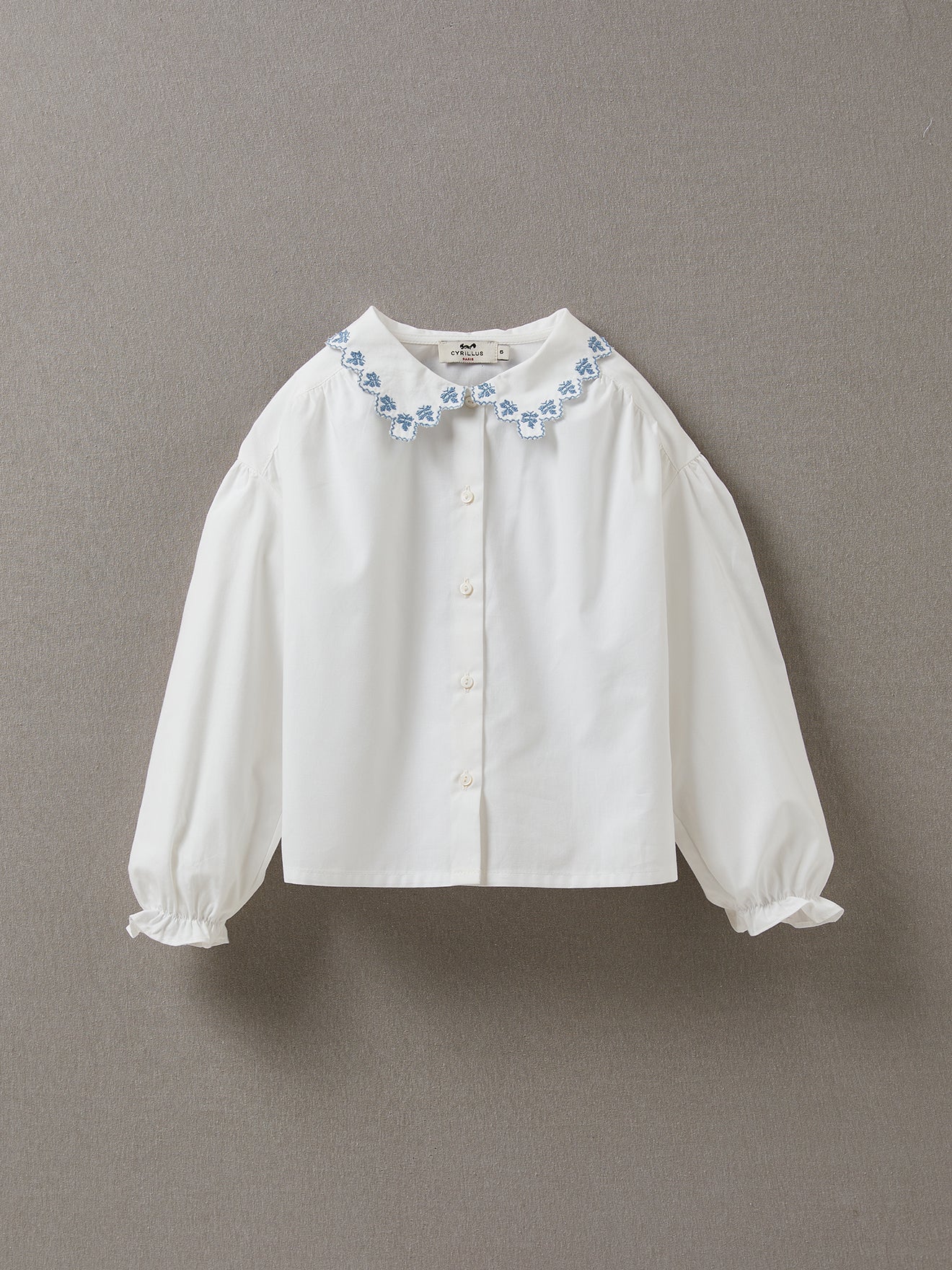 Chemise Fille en popeline brodée