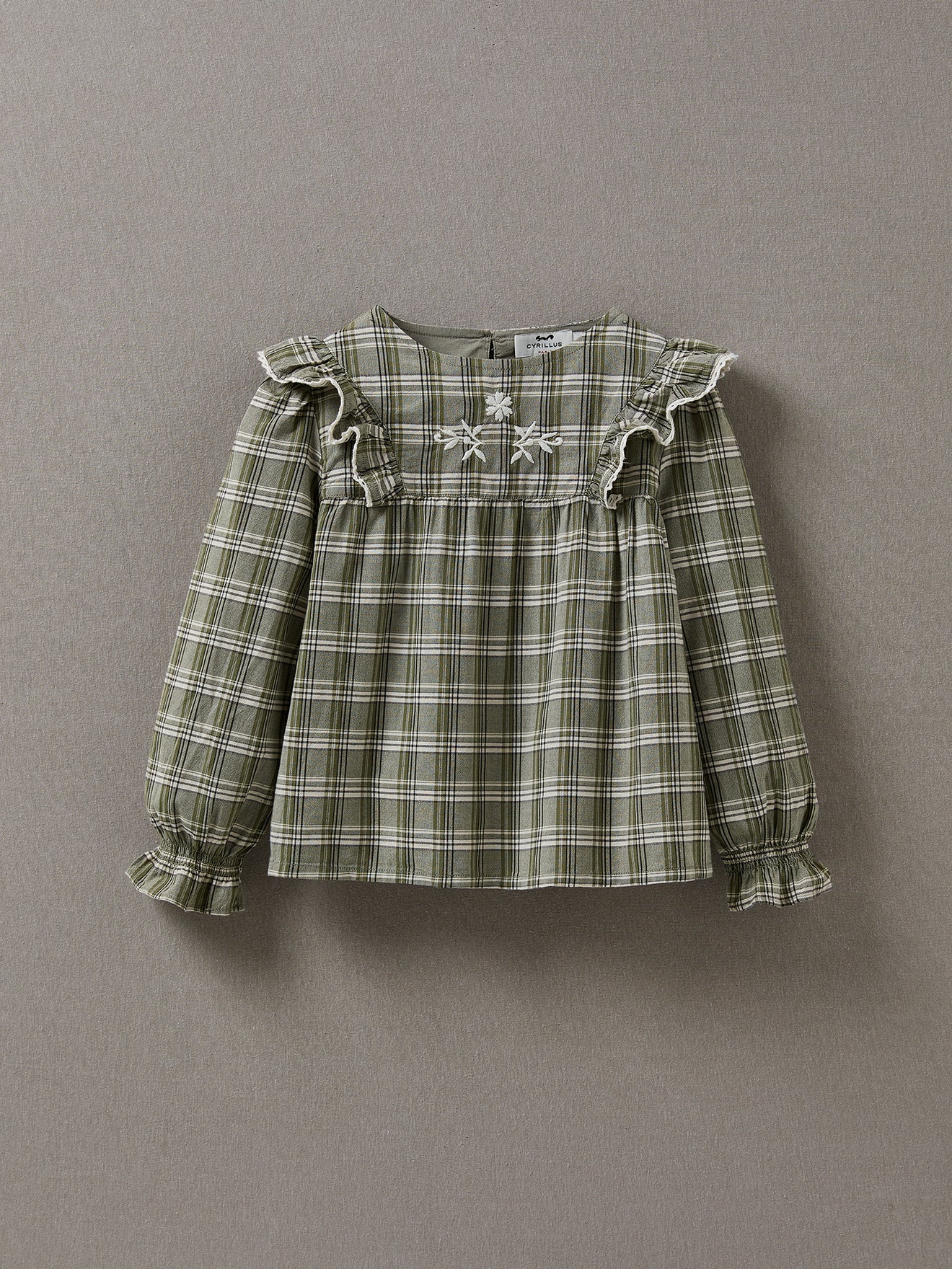 Blouse brodée Fille à carreaux