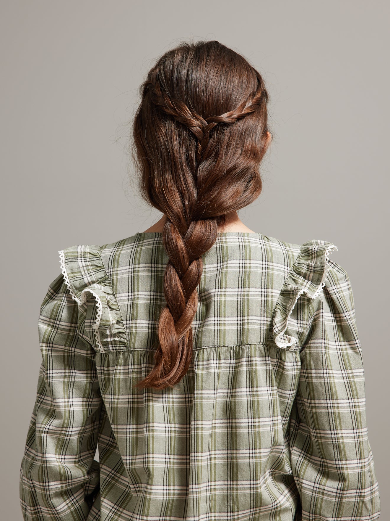 Blouse brodée Fille à carreaux