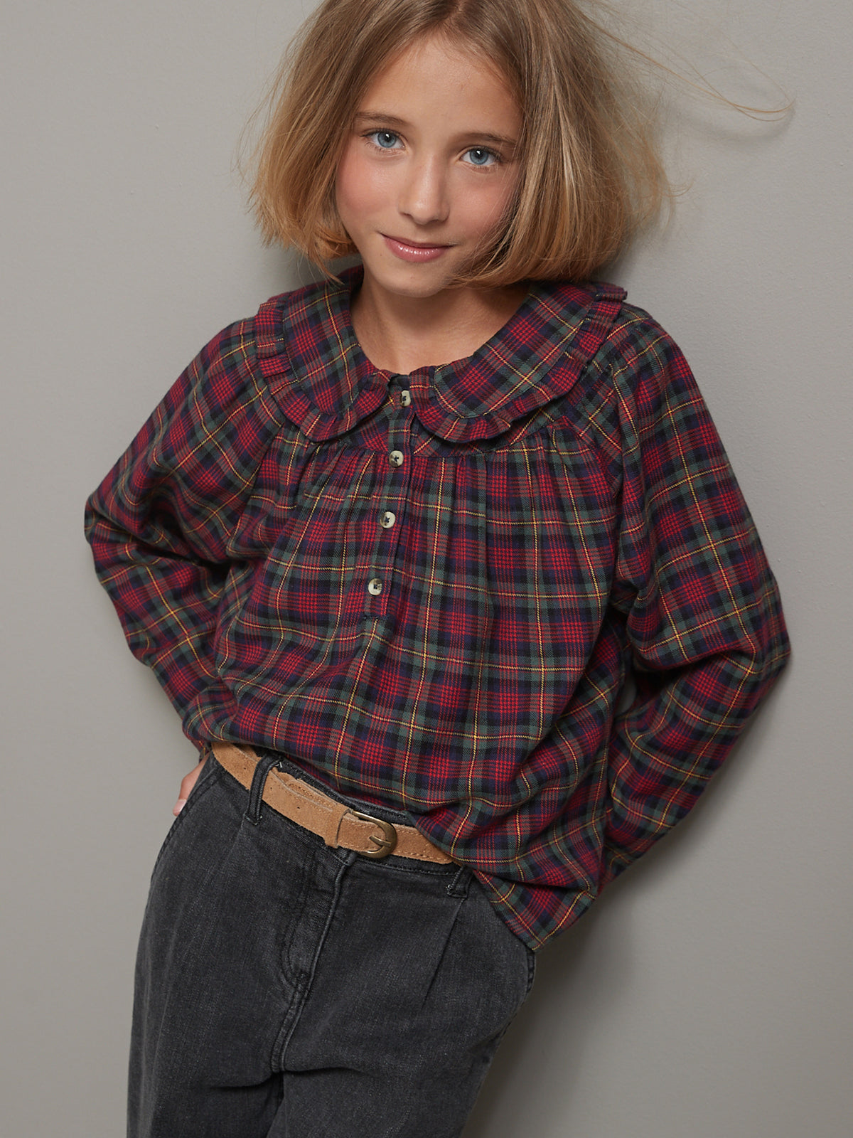 Blouse Fille à carreaux