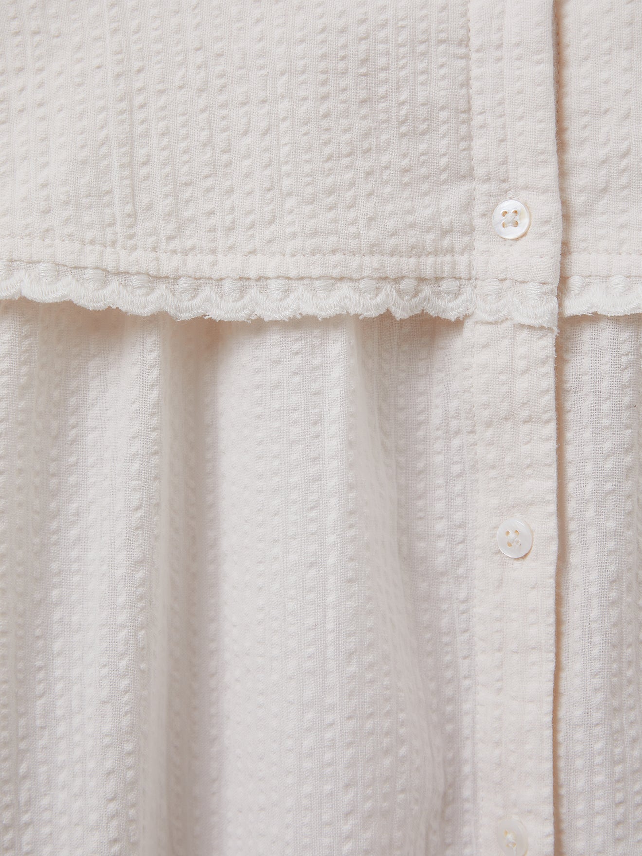 Chemise vareuse Fille en seersucker