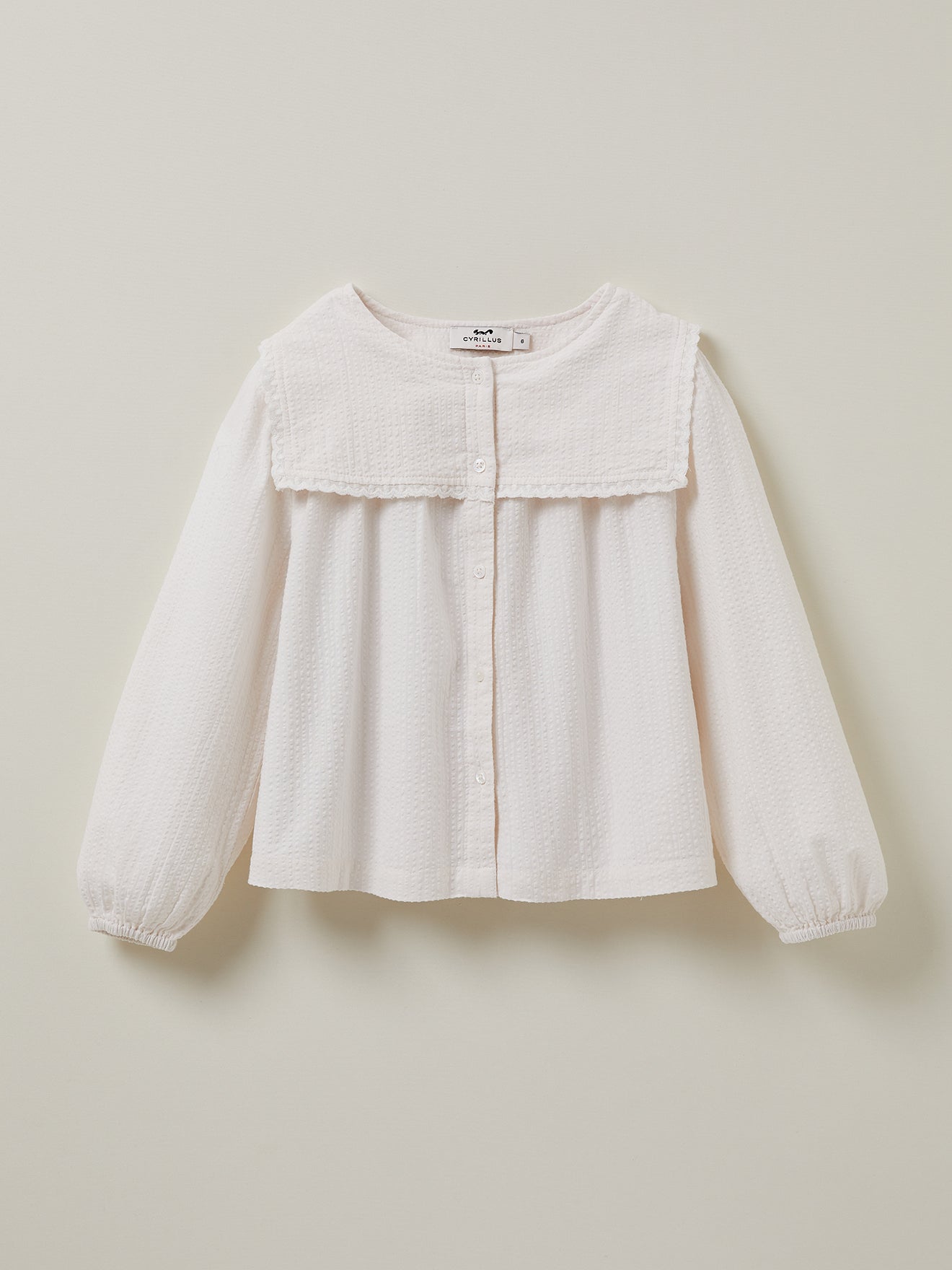 Chemise vareuse Fille en seersucker