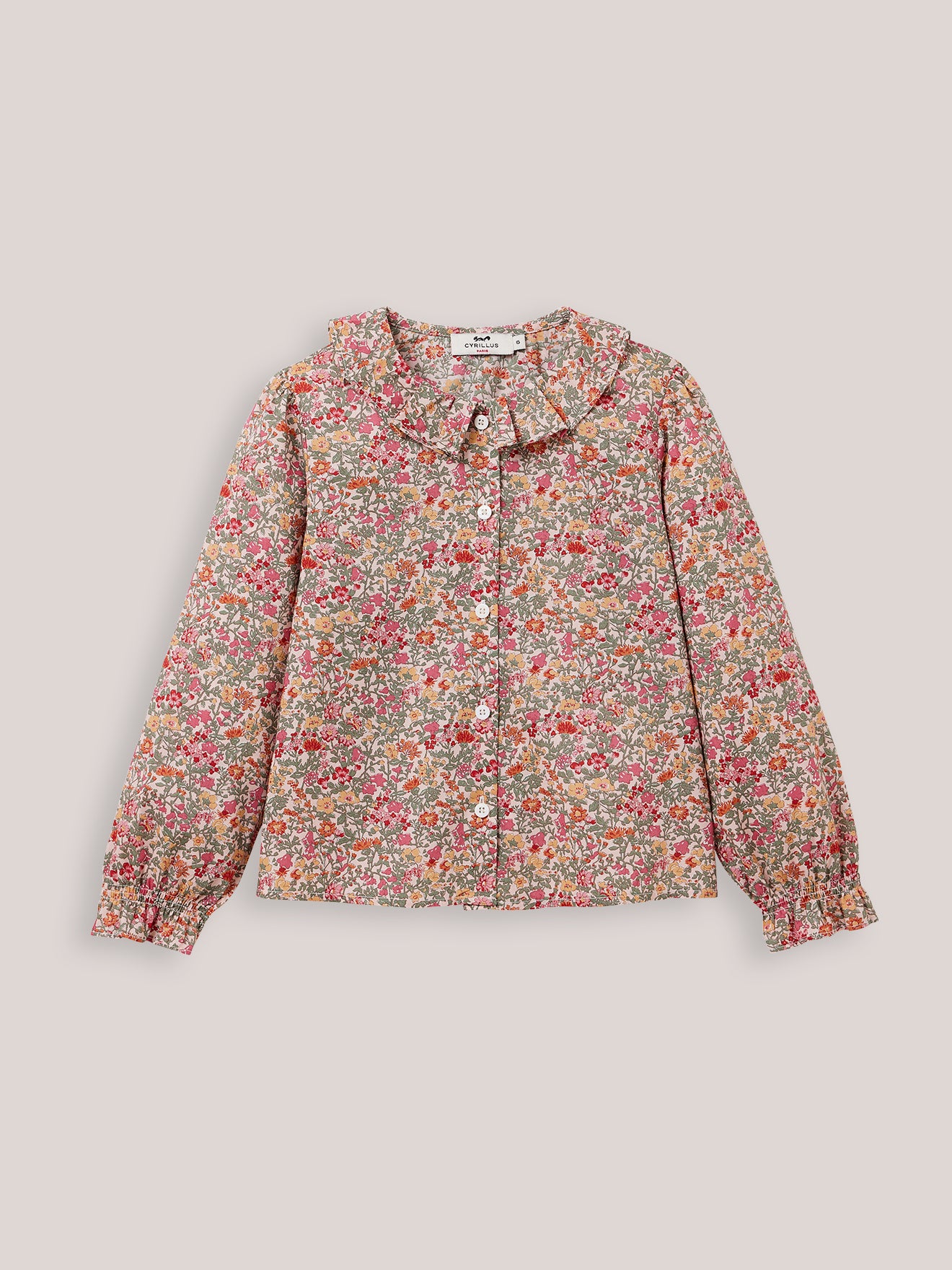 Chemise col plissé Fille tissu Liberty