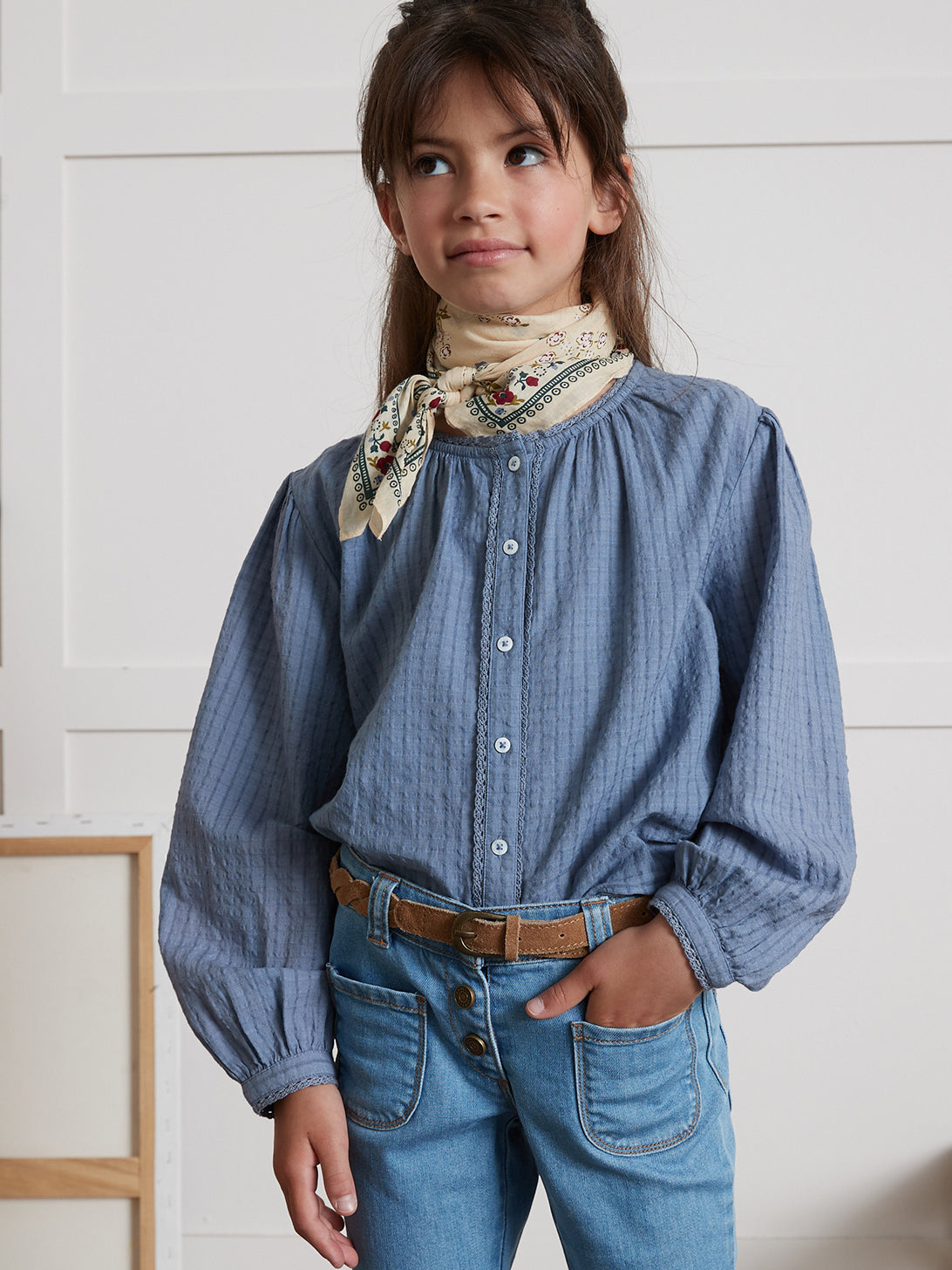 Chemise seersucker Fille
