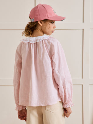 Chemise rayée Fille à double col