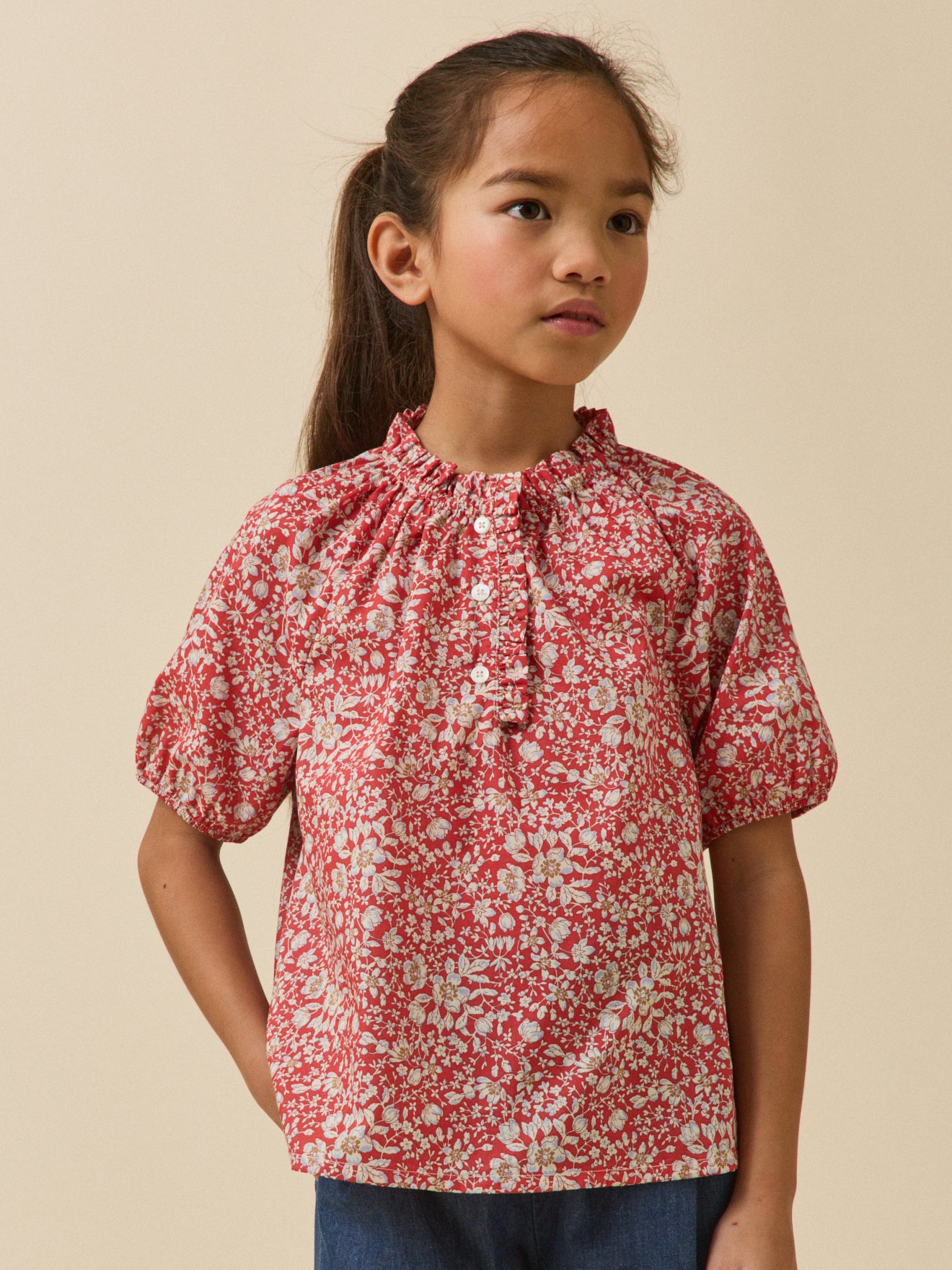 Meisjesbloes in "Lizzie" Liberty-stof