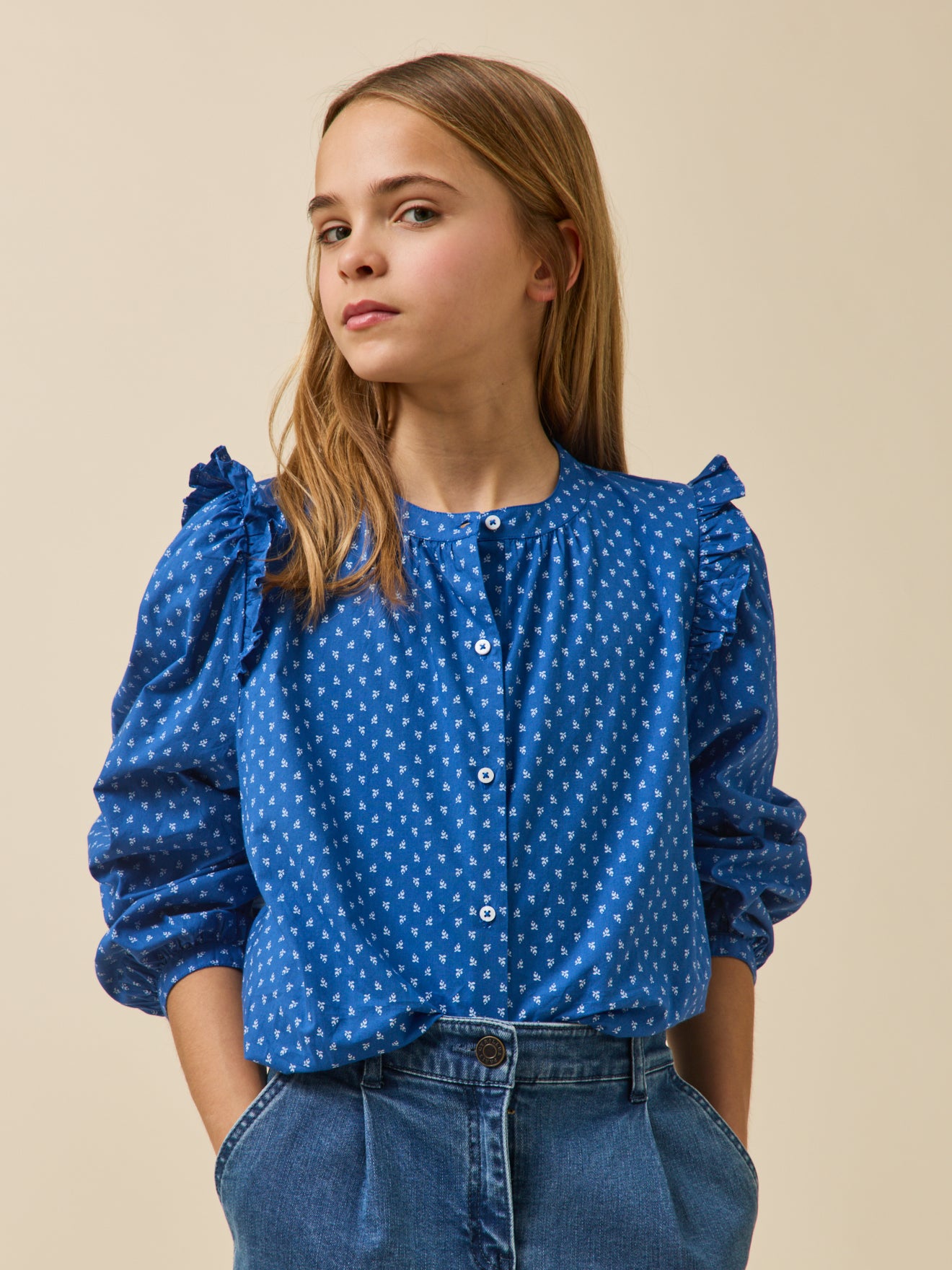 Bedrukte meisjesbloes - Junior collectie