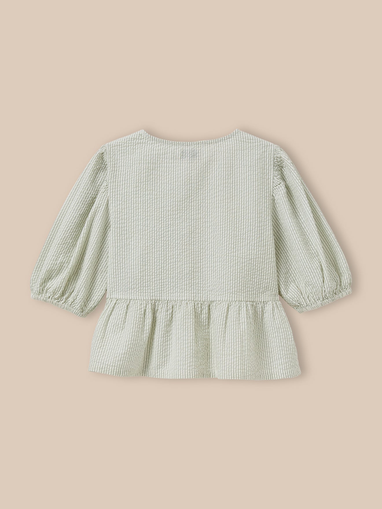 Gestreepte meisjesbloes in seersucker