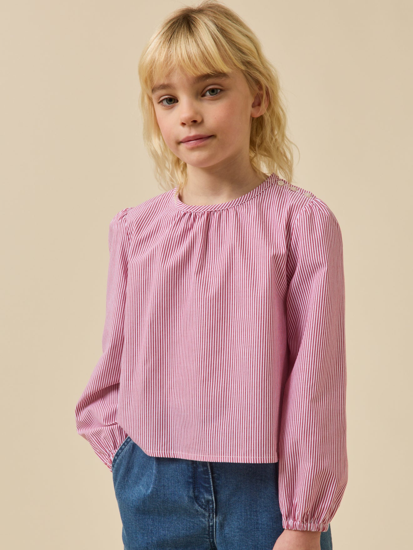 Gestreepte meisjesbloes