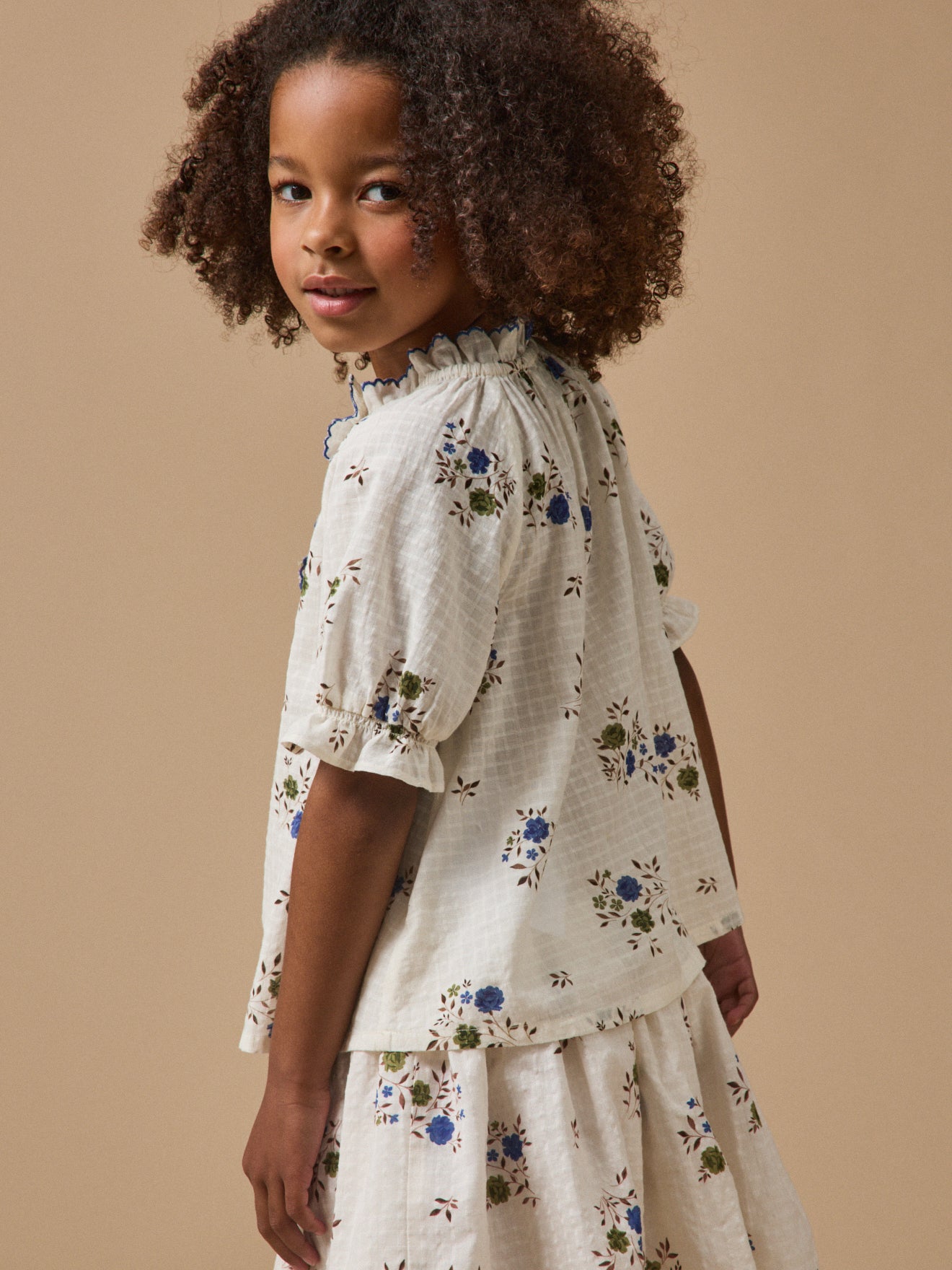 Blouse coton dobby imprimée Fille