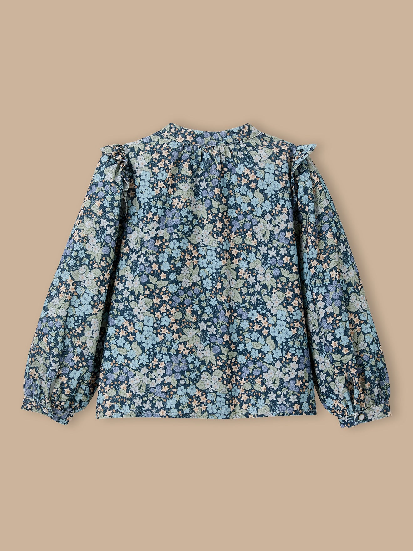 Meisjesbloes in velours en Liberty-stof