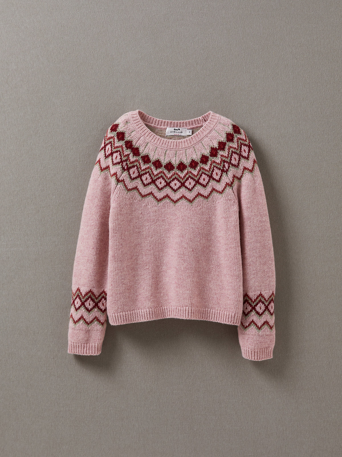 Wollen meisjestrui met jacquard