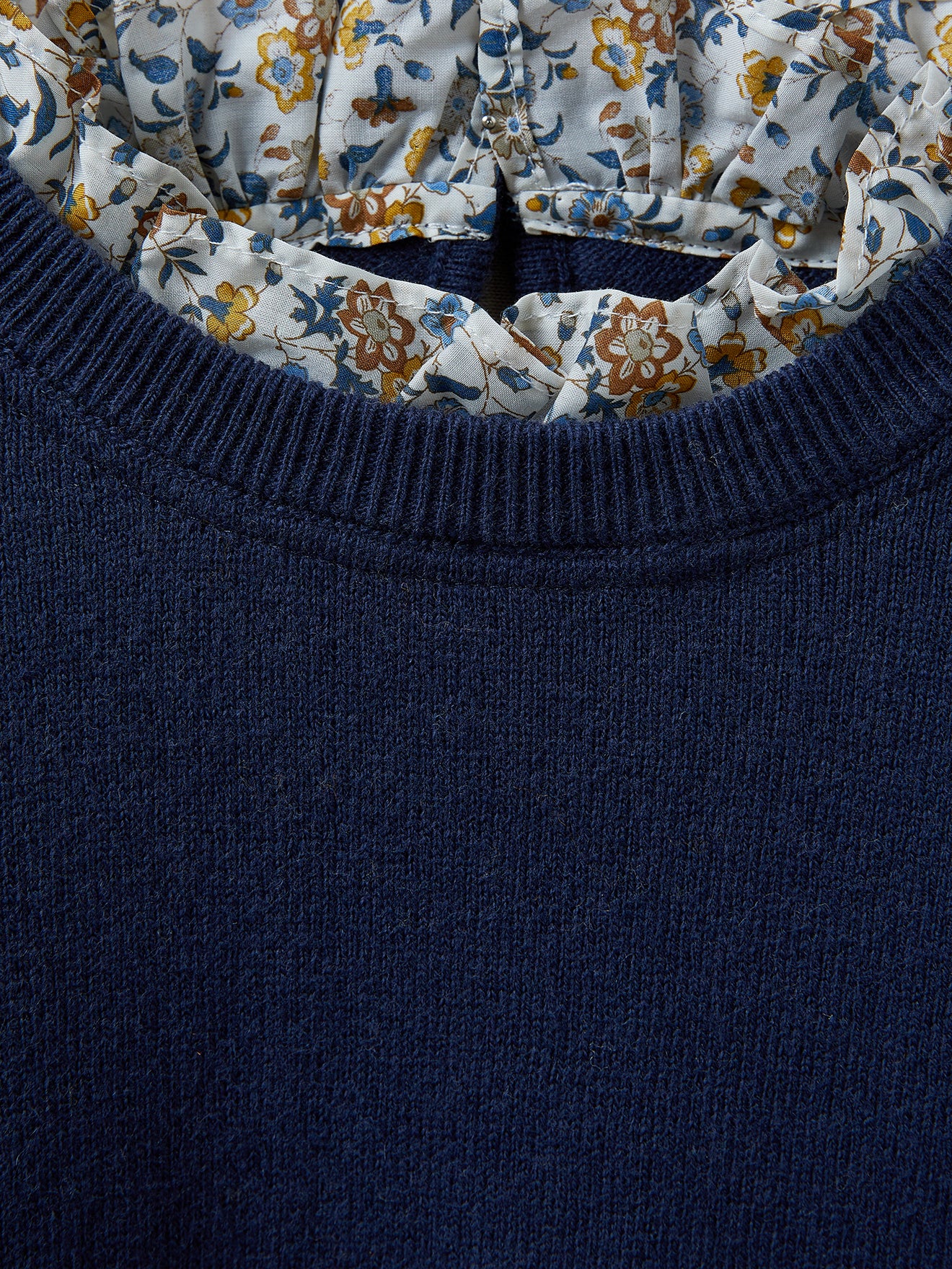 Pull Fille col en tissu Liberty