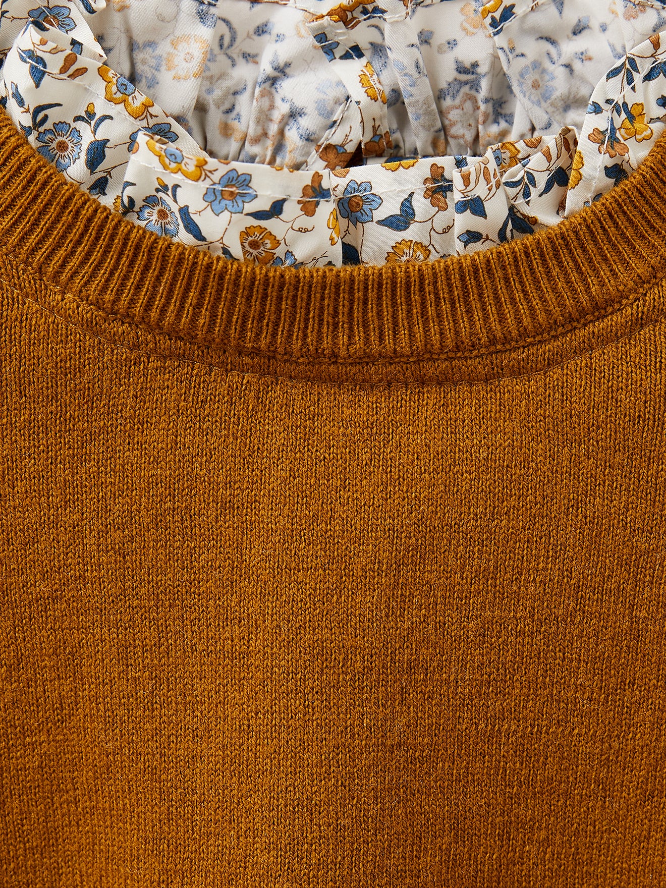 Pull Fille col en tissu Liberty