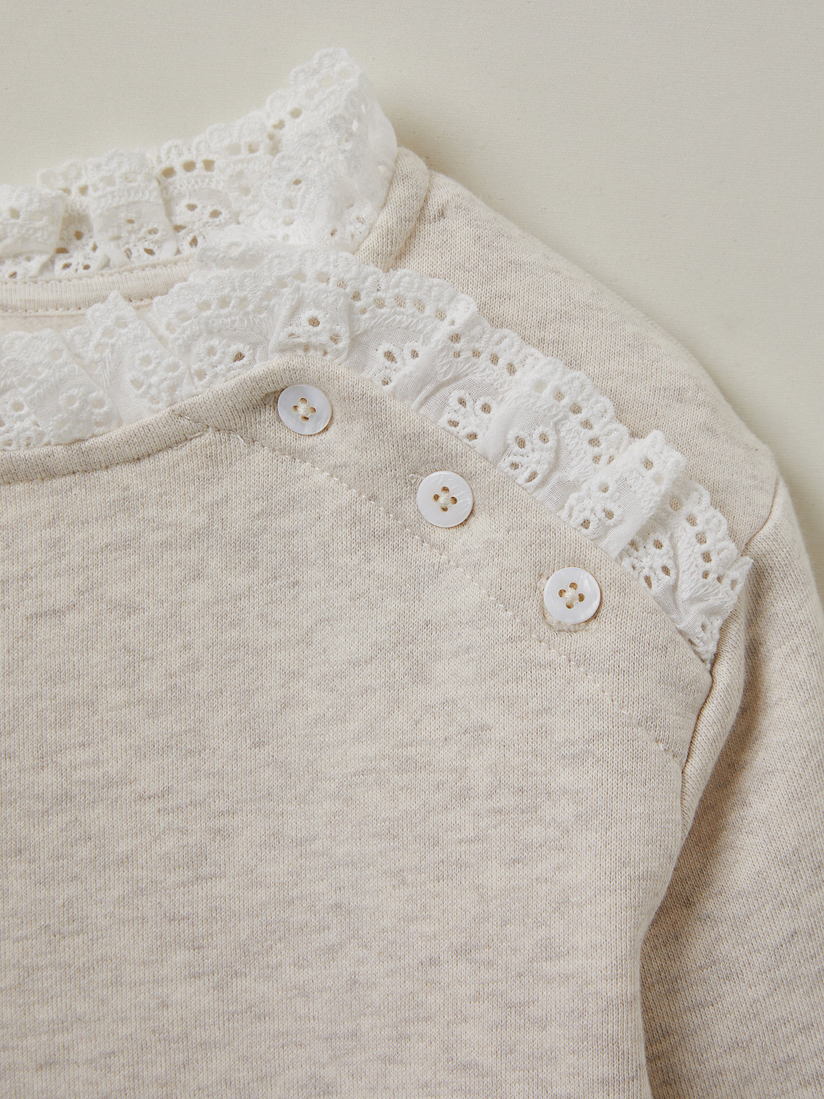 Sweat avec broderie anglaise Fille - Coton biologique