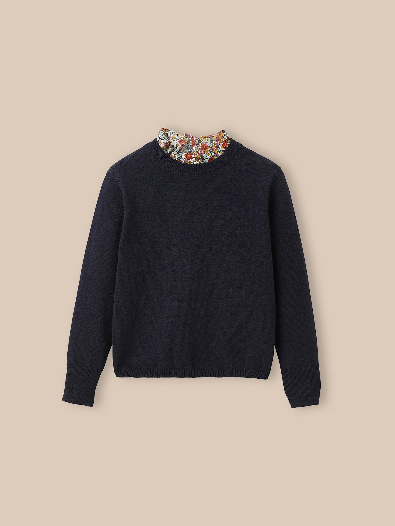 Pull Fille col tissu Liberty
