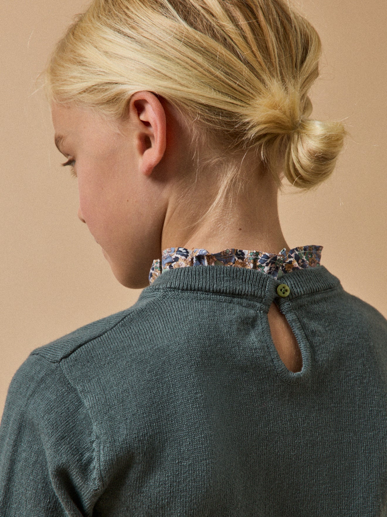 Pull Fille col tissu Liberty