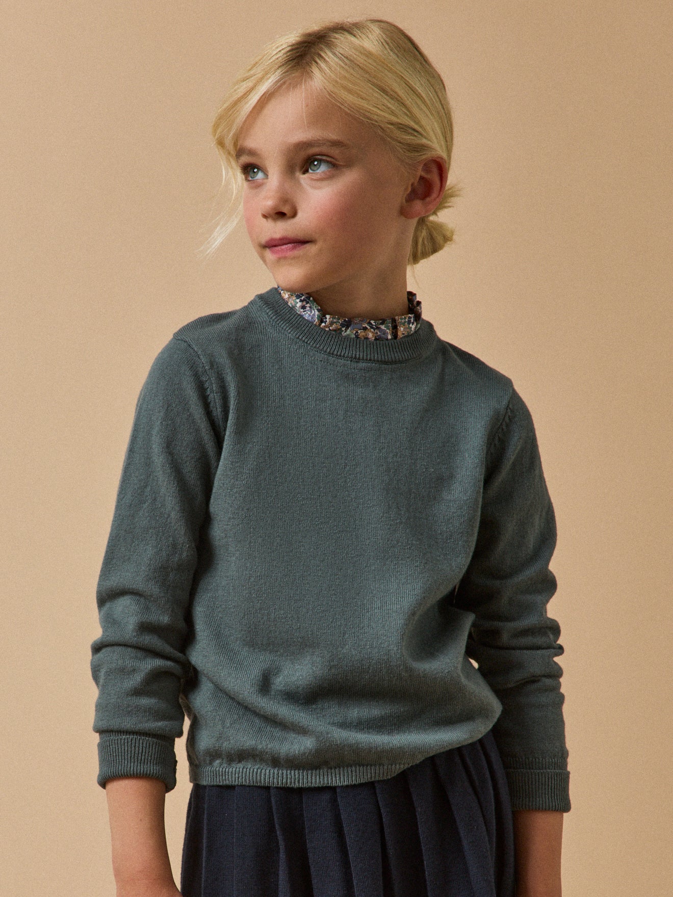 Pull Fille col tissu Liberty