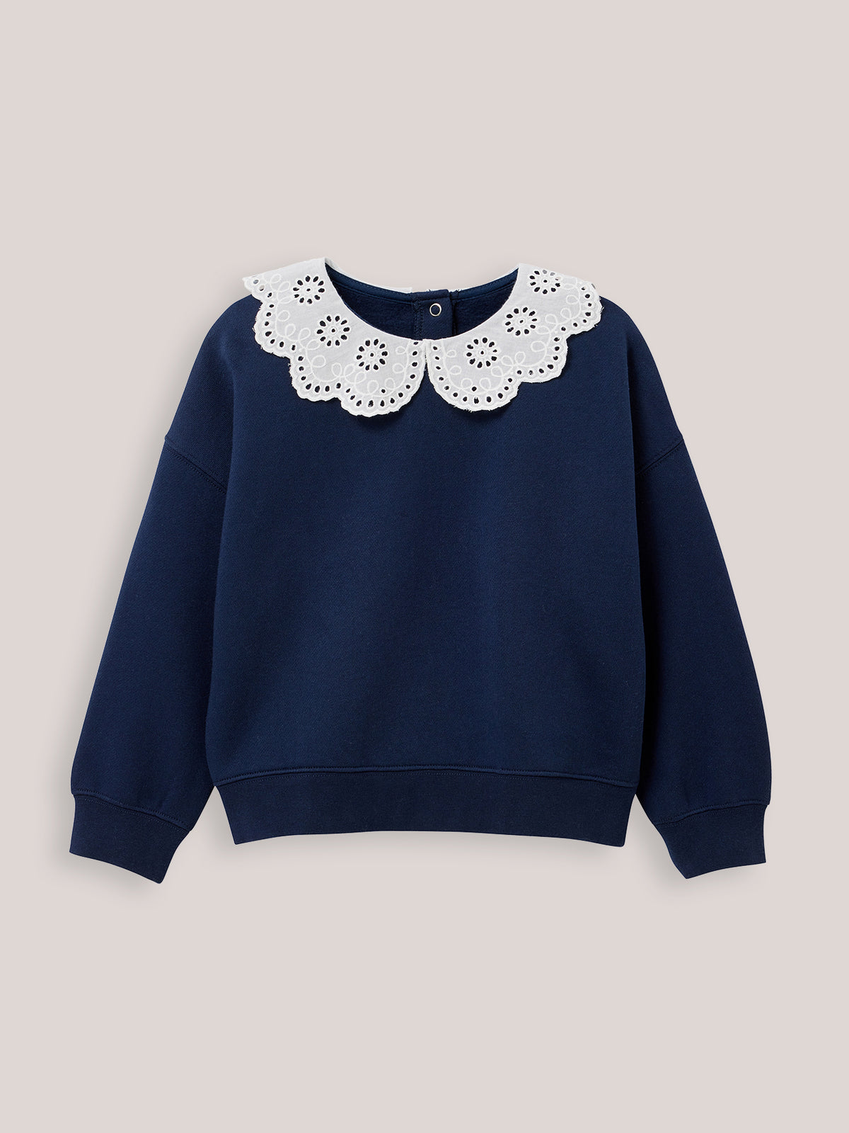 Sweat col dentelle Fille - Coton biologique