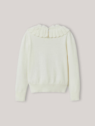 Pull col Pierrot Fille en coton et laine