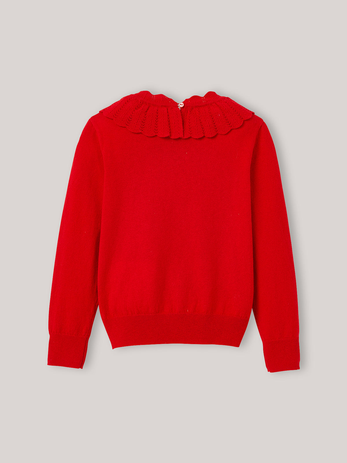 Pull col Pierrot Fille en coton et laine
